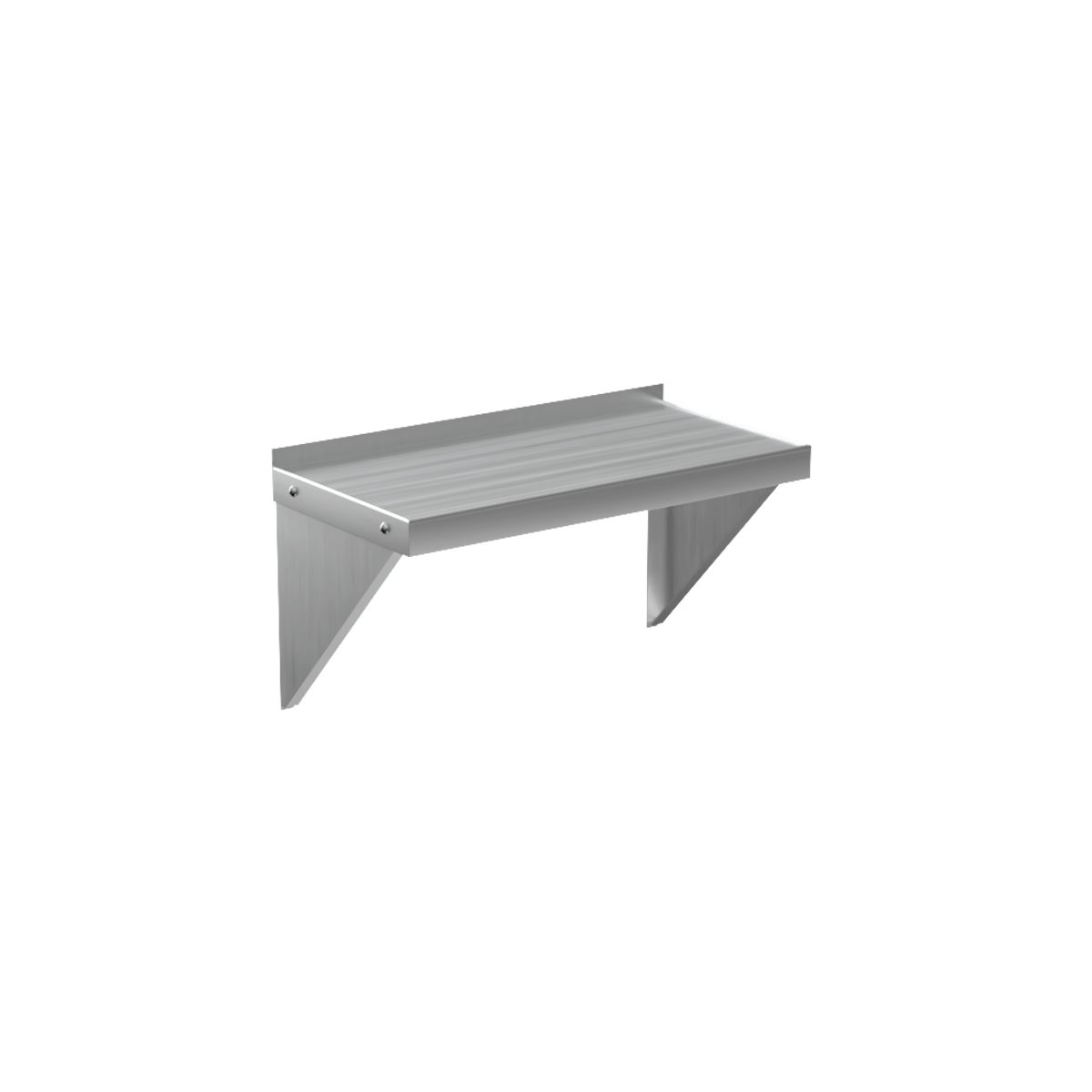 Heavy Duty Welded Solid Aluminum Wall-Mounted Shelf with Marine Edge - 18-Gauge - 24.5"L x 12.25"W x 13.5"H