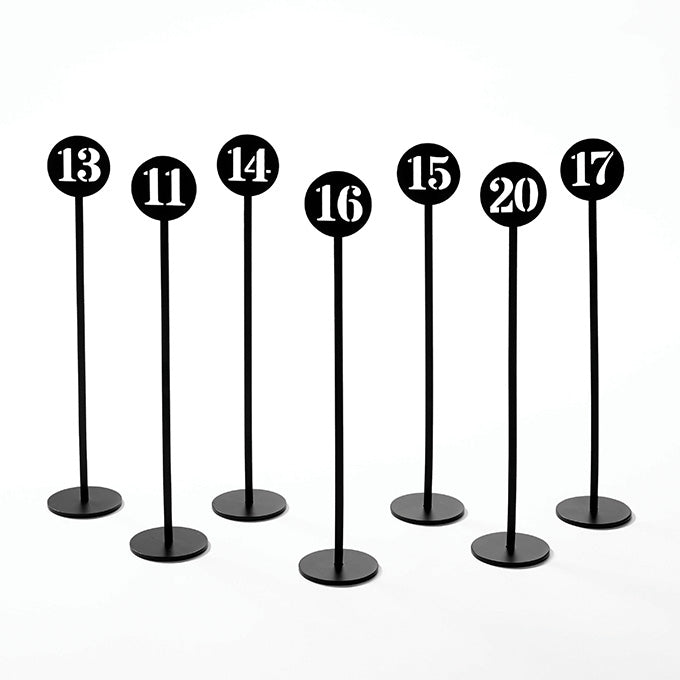 10"H Black Stamped Out Number Table Stands, No. 1 to 10