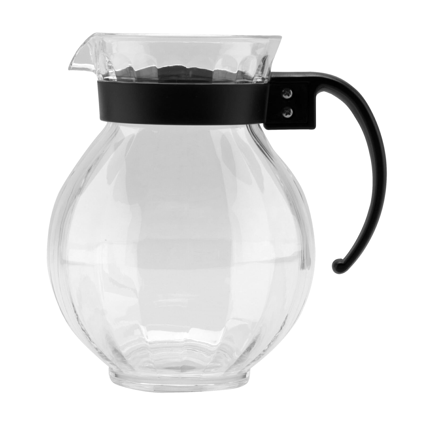Tahiti 90 oz. Pitcher with Black Handle, Clear