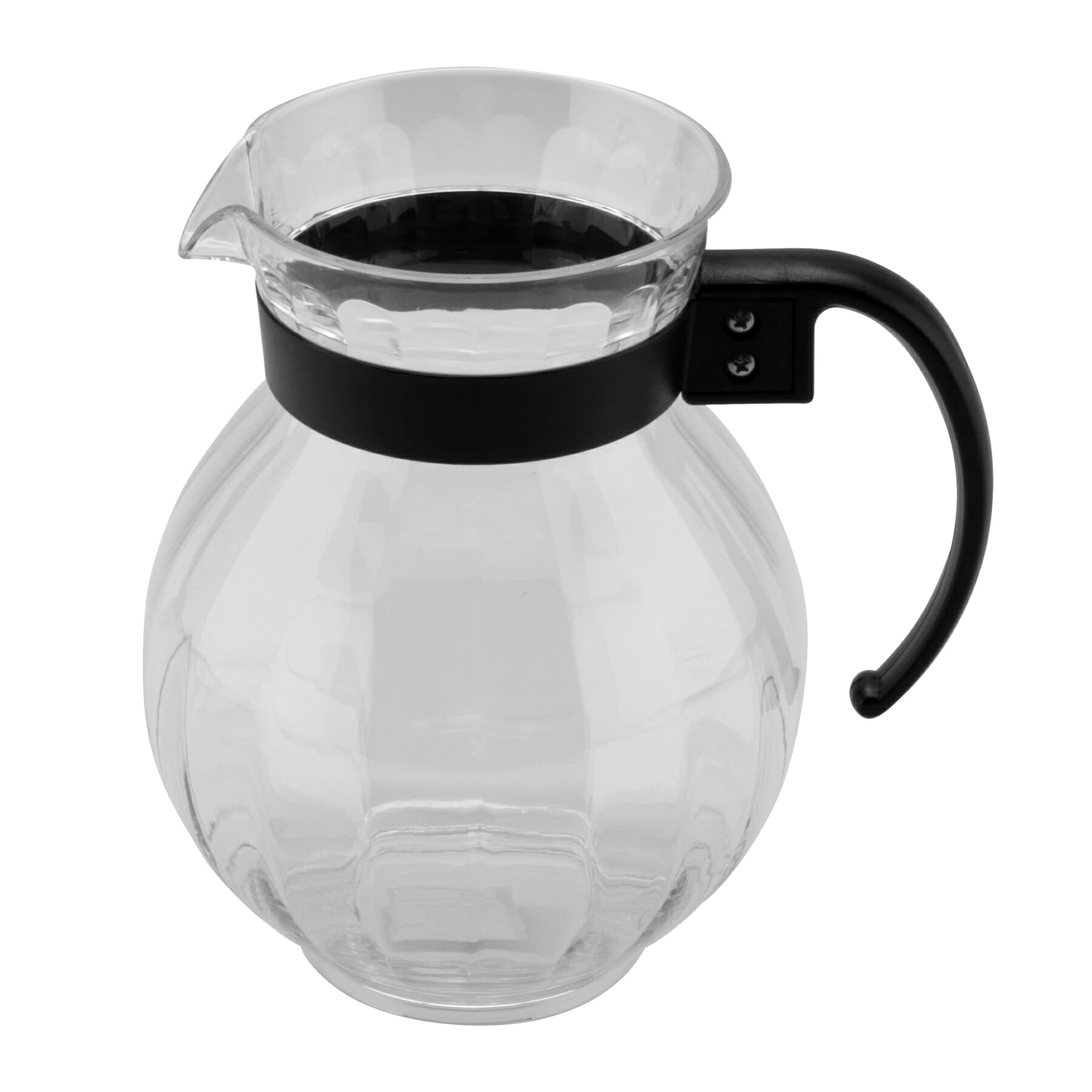 Tahiti 90 oz. Pitcher with Black Handle, Clear