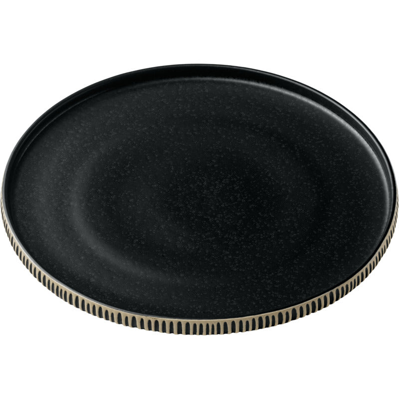 Nara Plate, 10.6", Black/White