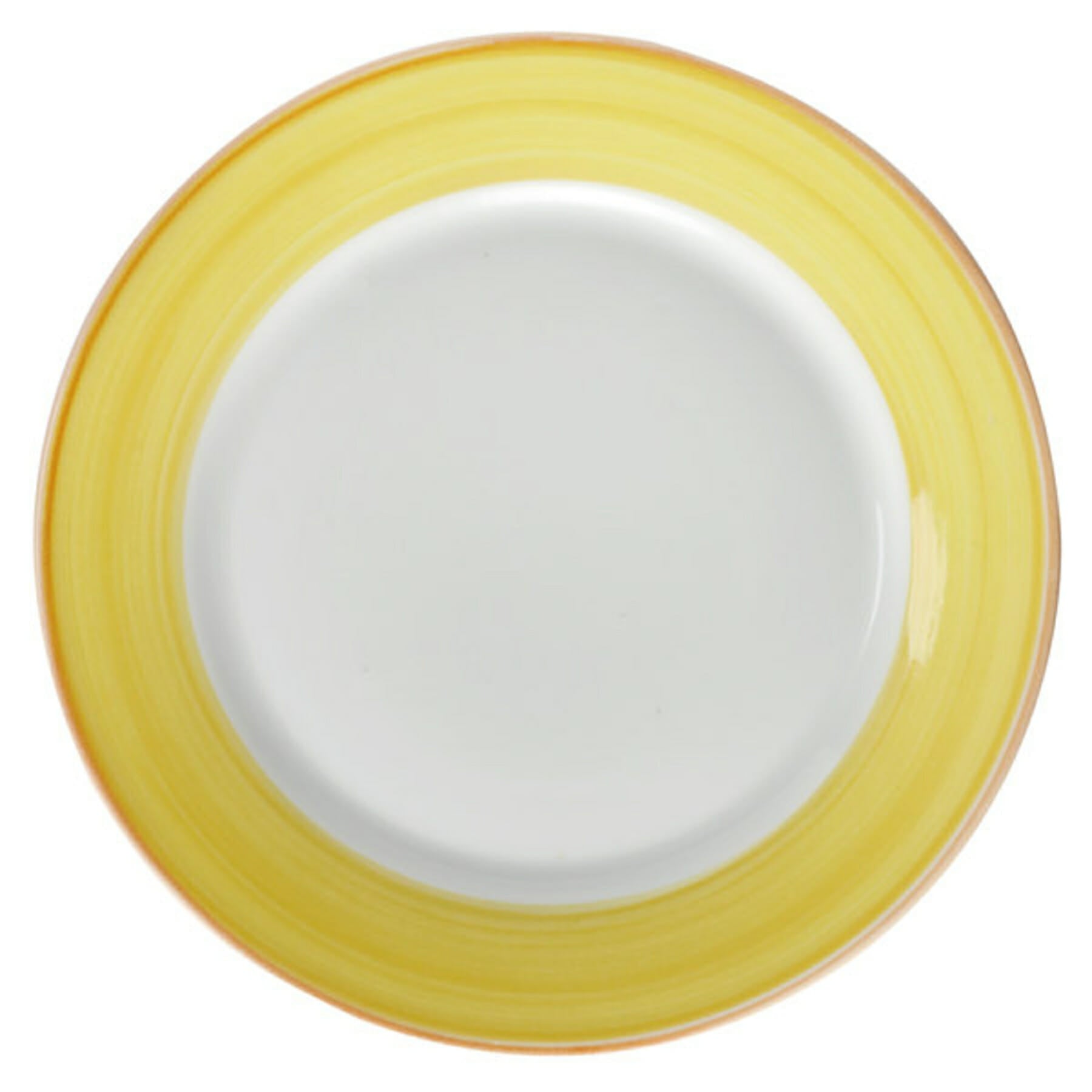 Corona Calypso 10" Round Plate, Yellow with Orange Rim
