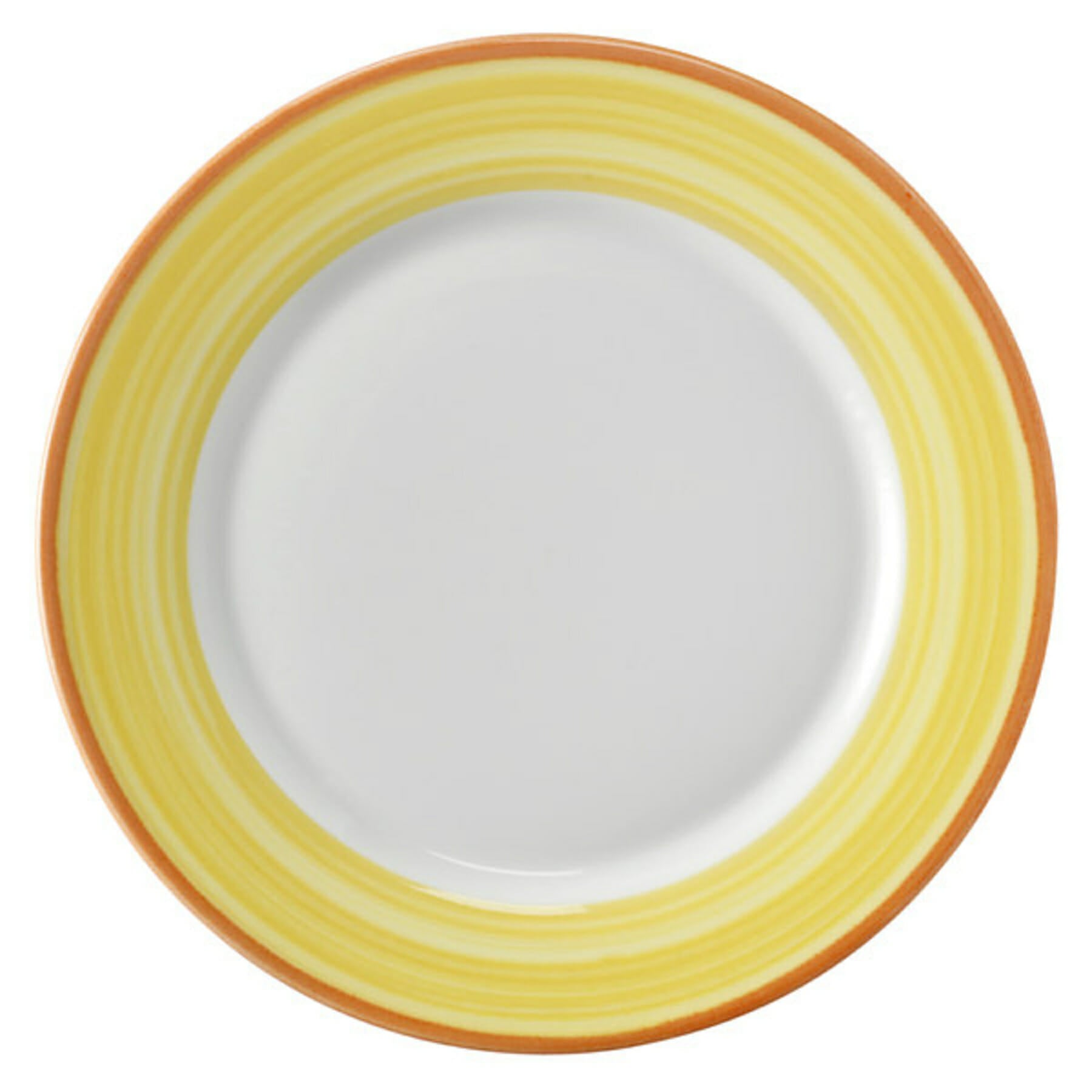 Corona Calypso 10.625" Round Plate, Yellow with Orange Rim