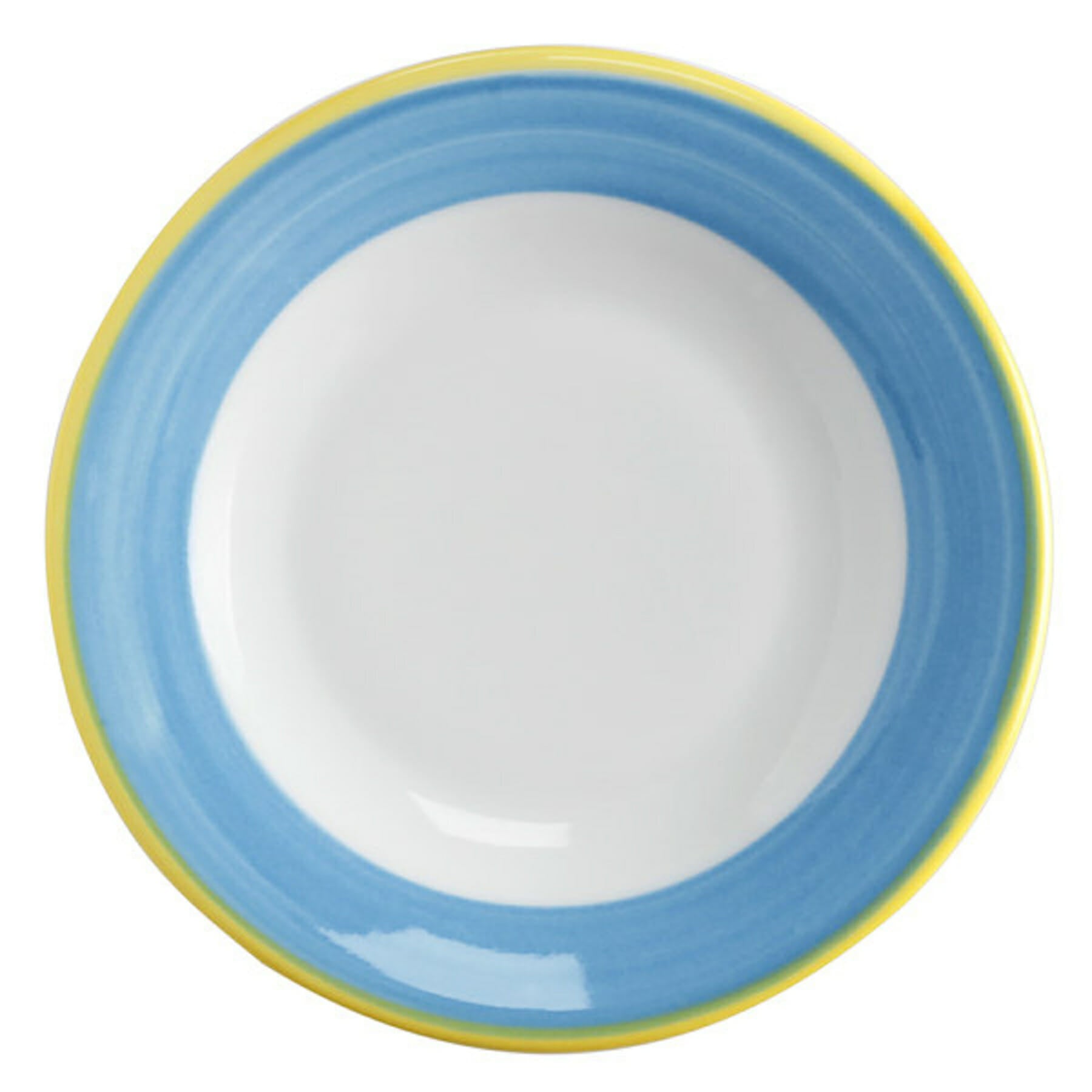 Corona Calypso 7.25" Round Plate, Blue with Yellow Rim