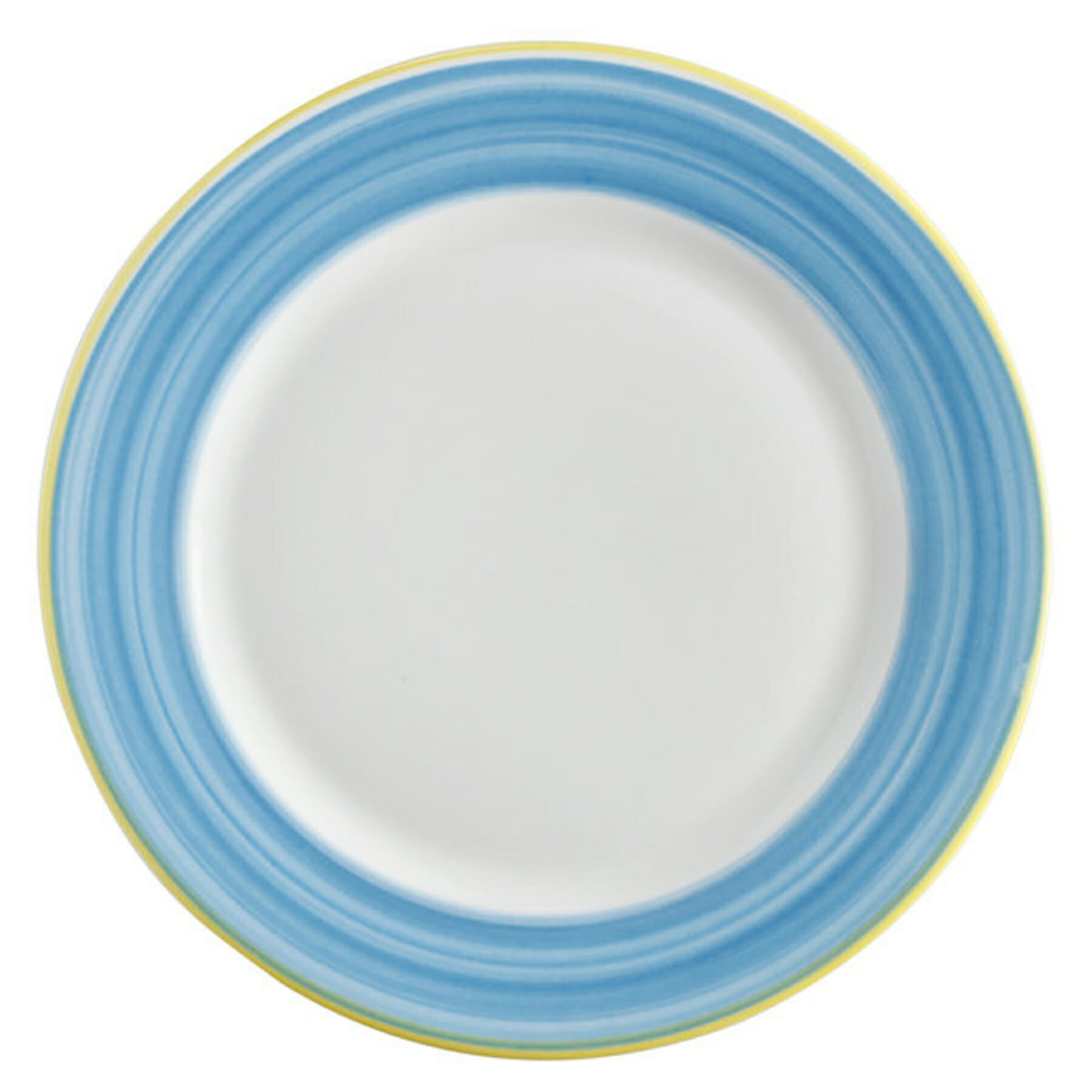 Corona Calypso 10.625" Round Plate, Blue with Yellow Rim