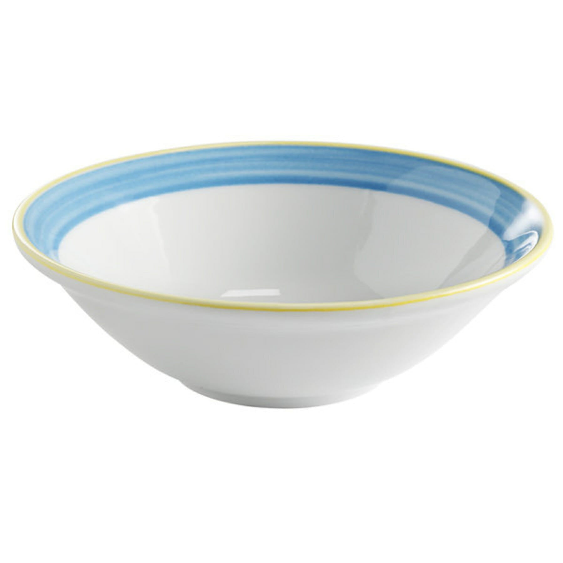 Corona Calypso 15.5 oz. Round Bowl, Blue with Yellow Rim
