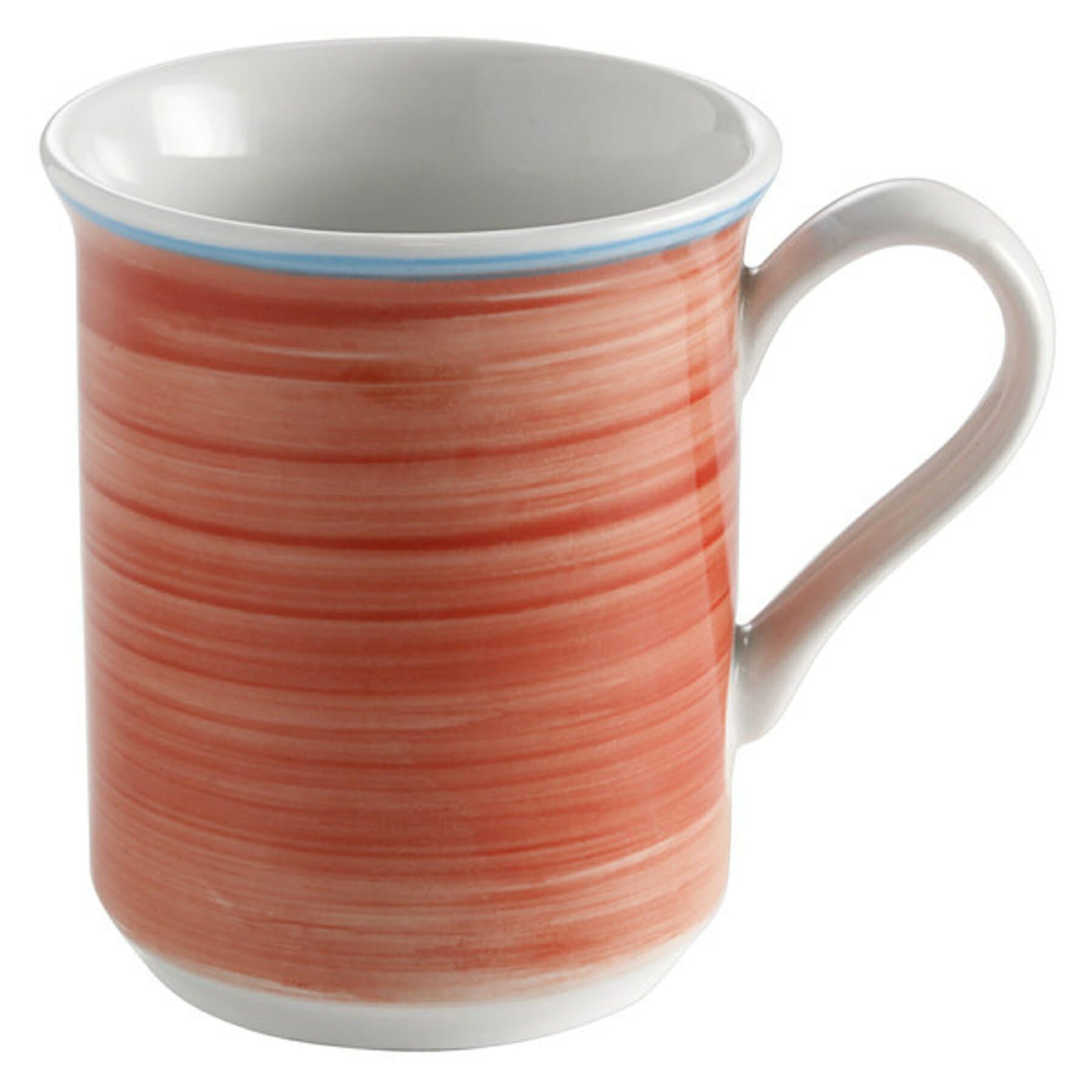 Corona Calypso 11 oz. Mug, Coral with Blue Rim