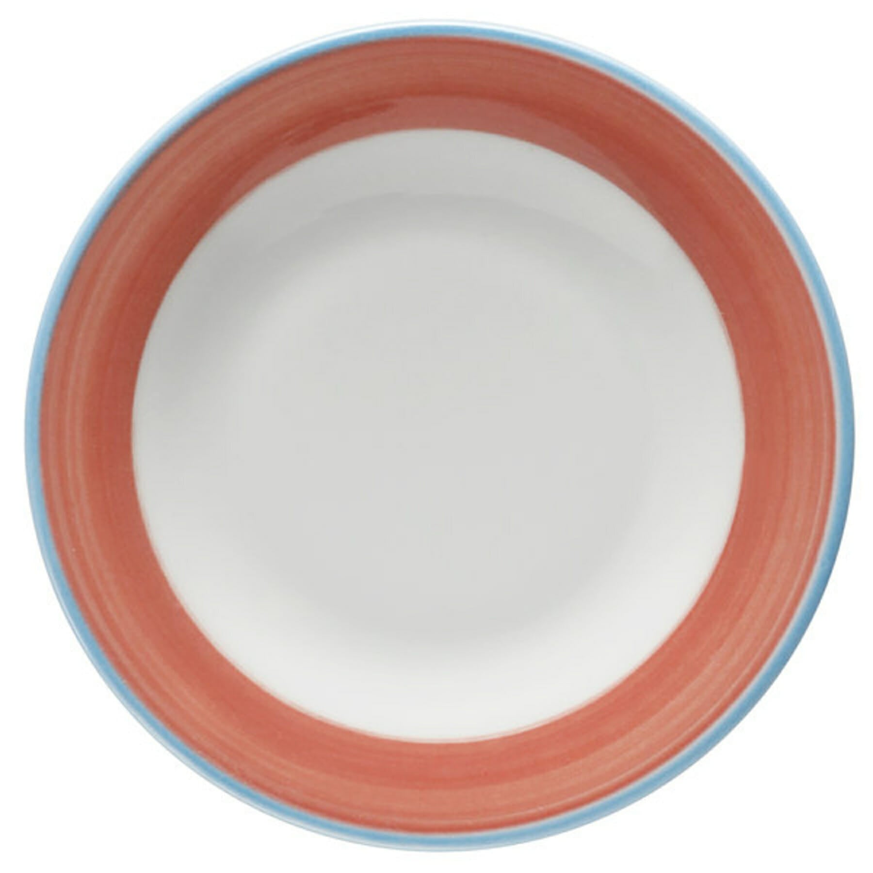Corona Calypso 6.5" Round Plate, Coral with Blue Rim