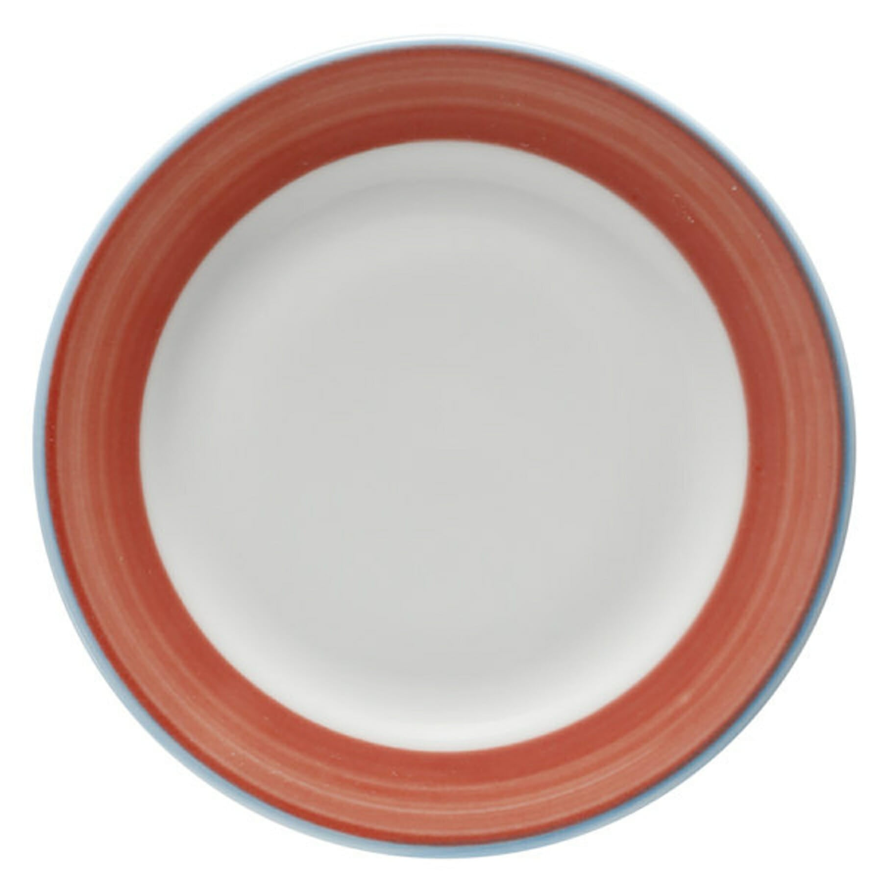 Corona Calypso 7.25" Round Plate, Coral with Blue Rim