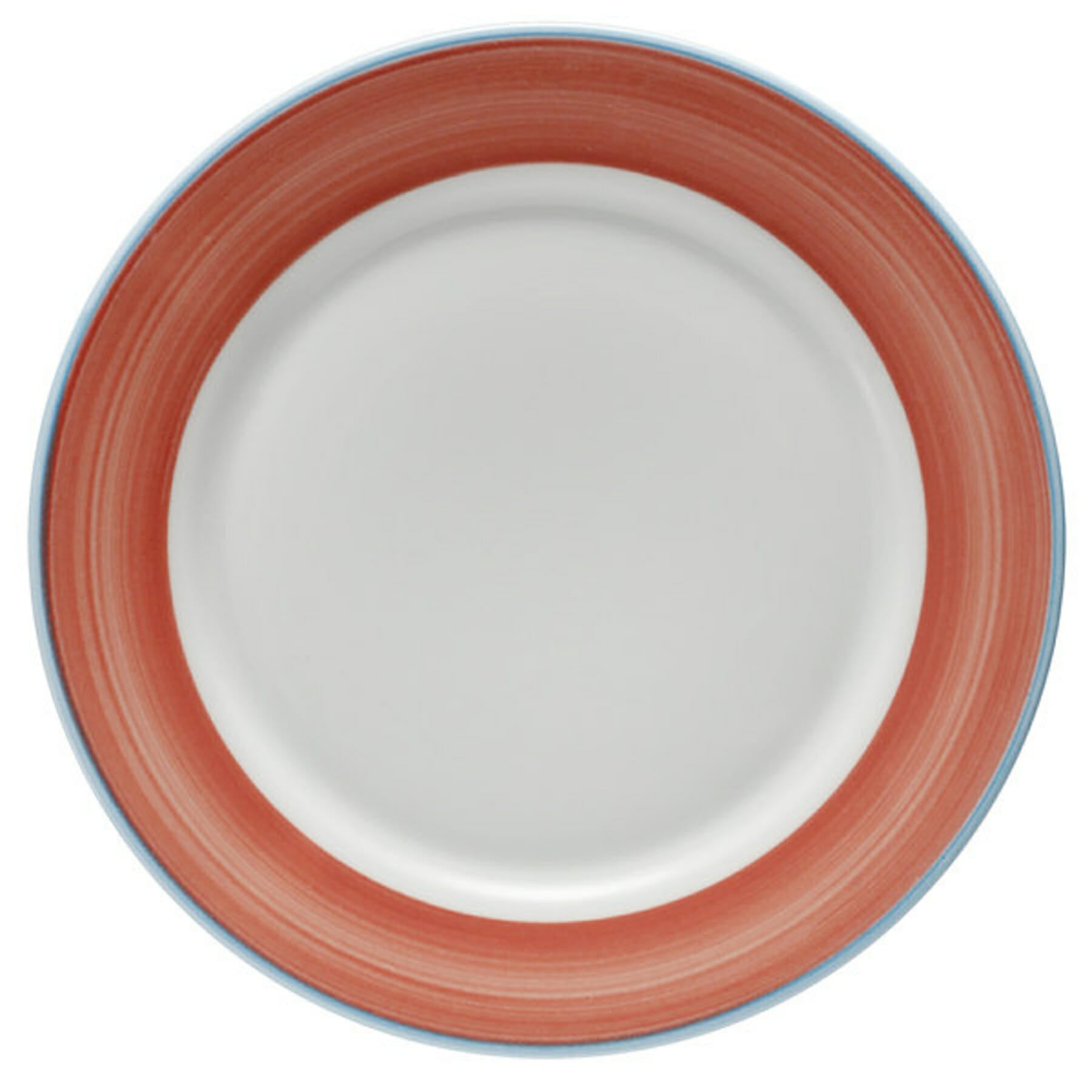 Corona Calypso 10.625" Round Plate, Coral with Blue Rim