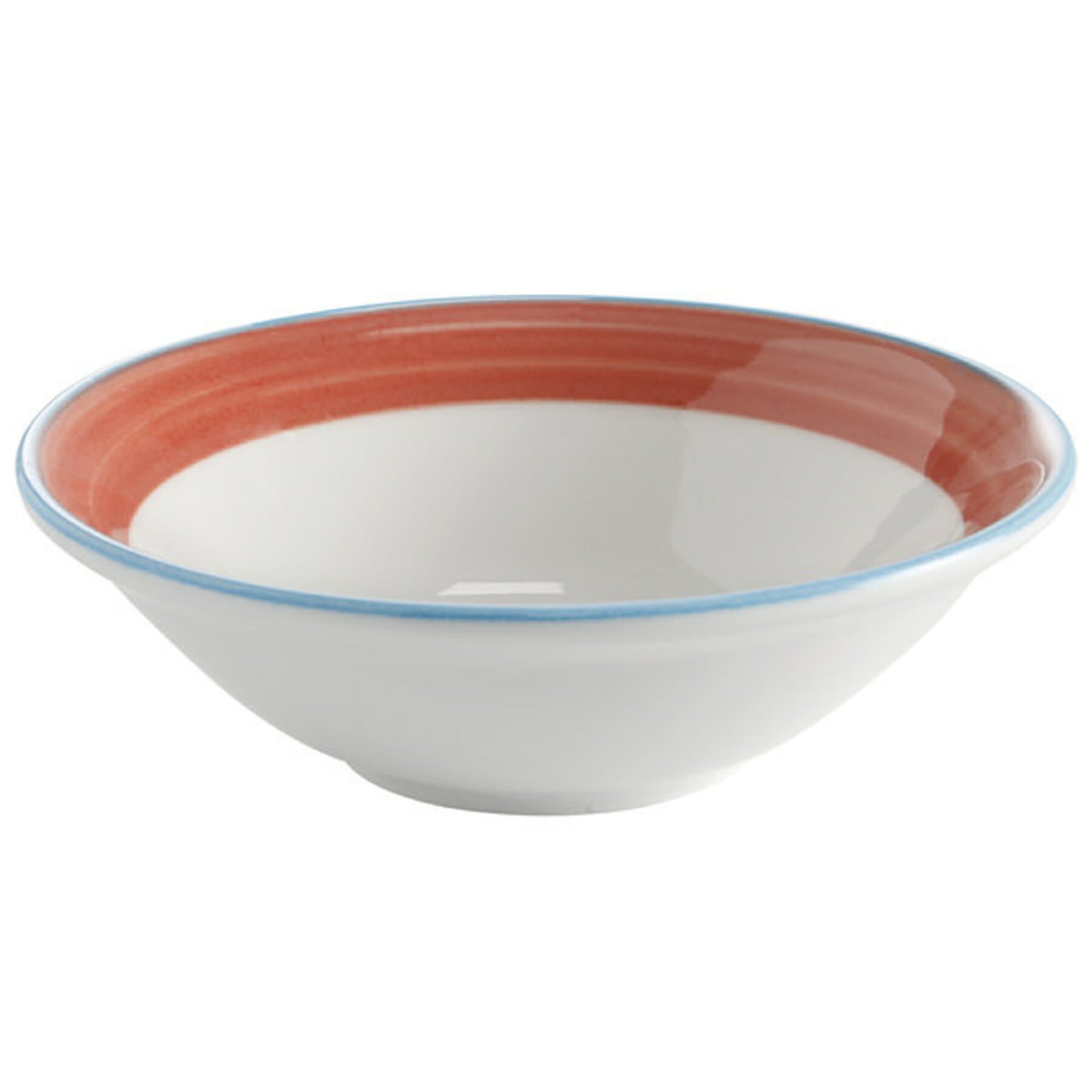 Corona Calypso 15.5 oz. Round Bowl, Coral with Blue Rim