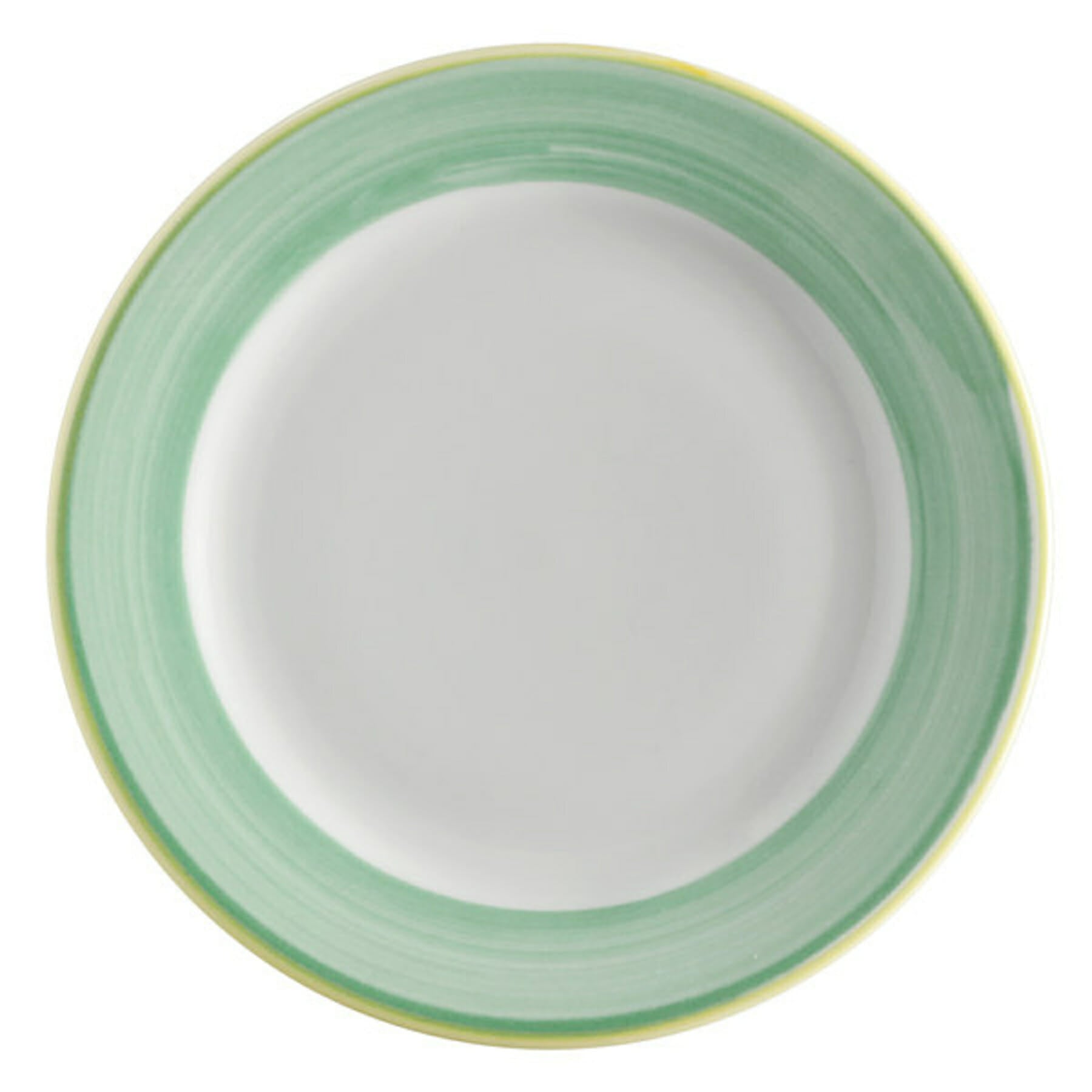 Corona Calypso 7.25" Round Plate, Green with Yellow Rim