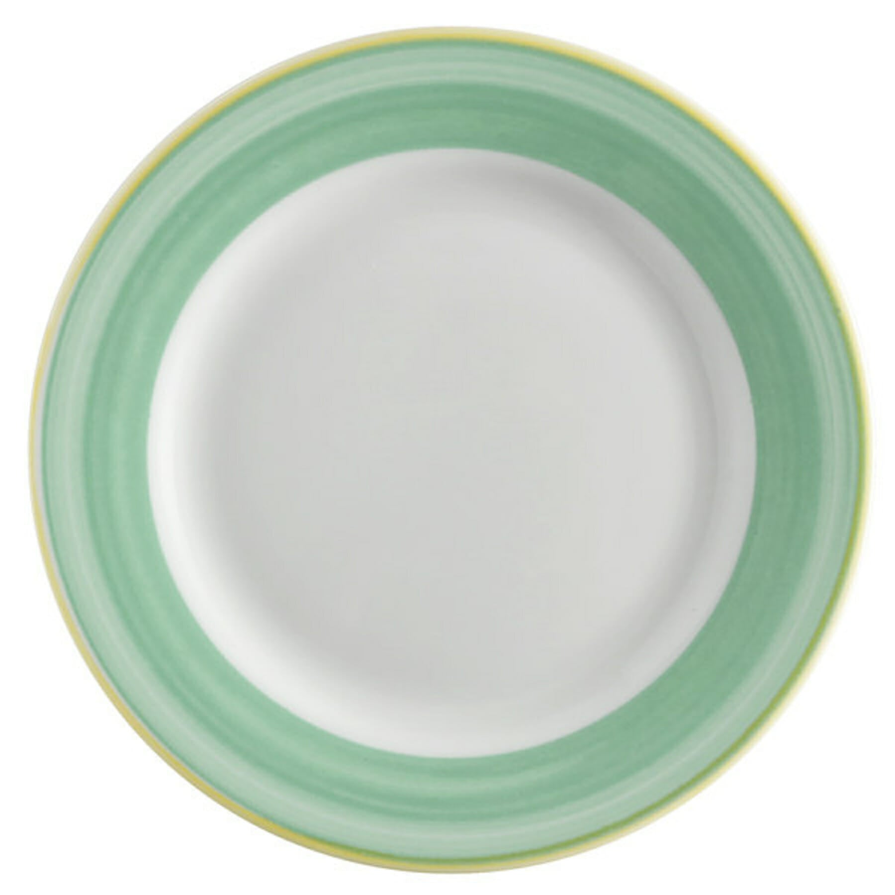 Corona Calypso 8" Round Plate, Green with Yellow Rim