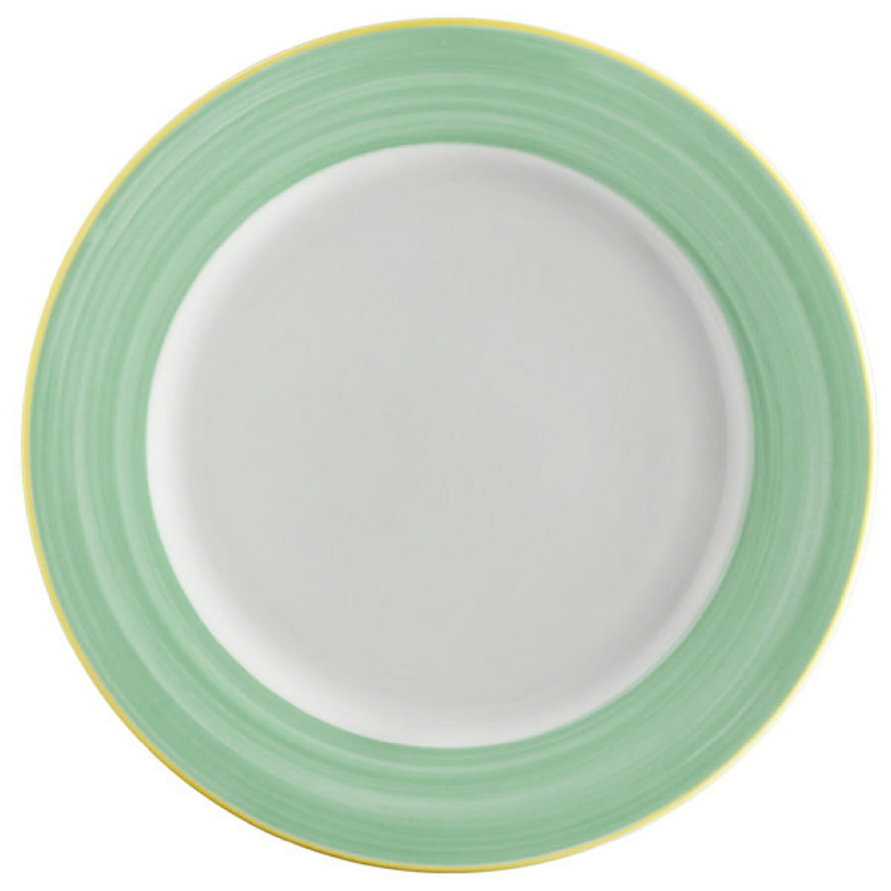 Corona Calypso 12.25" Round Plate, Green with Yellow Rim