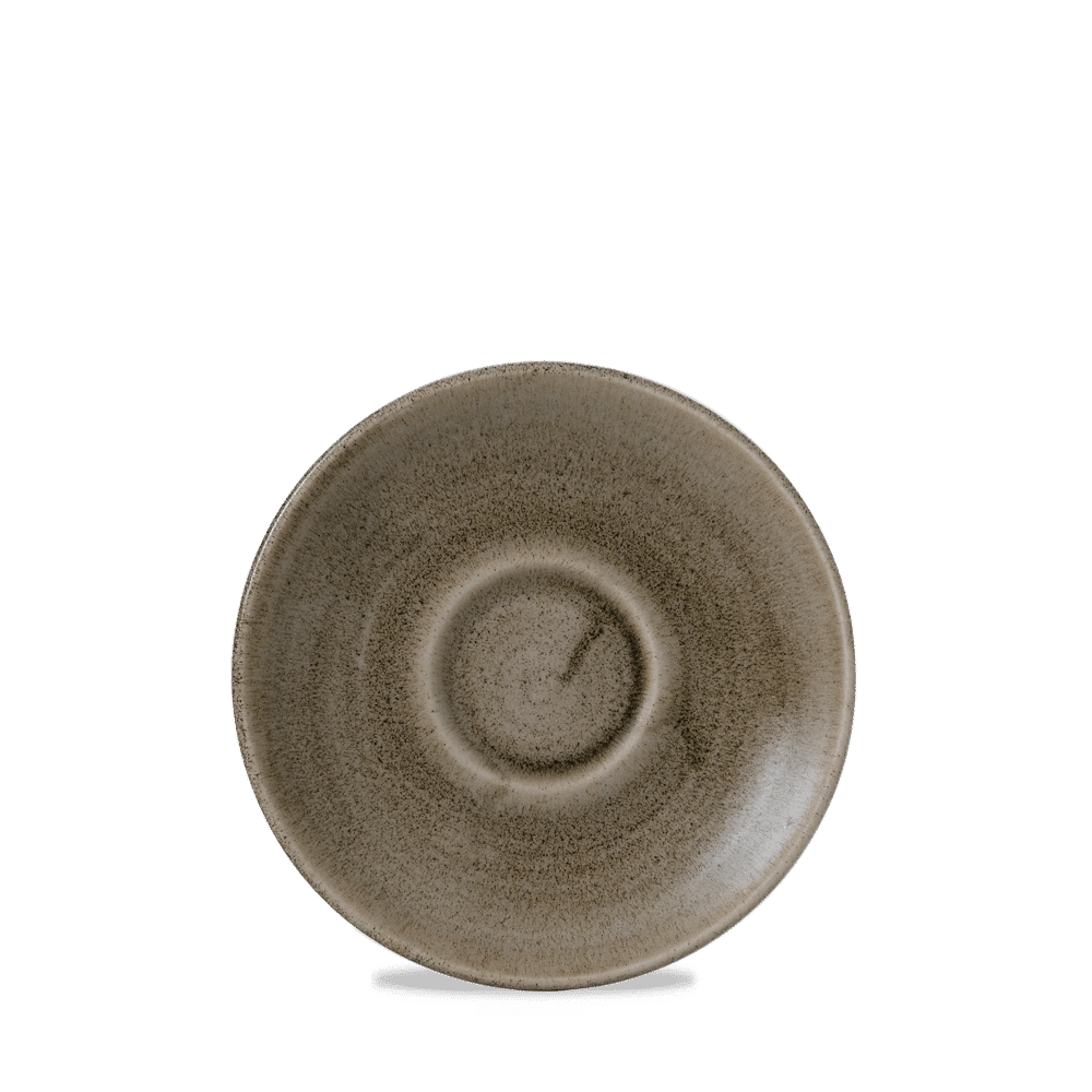 Stonecast Patina 6 1/4" Antique Taupe Cappuccino Saucer