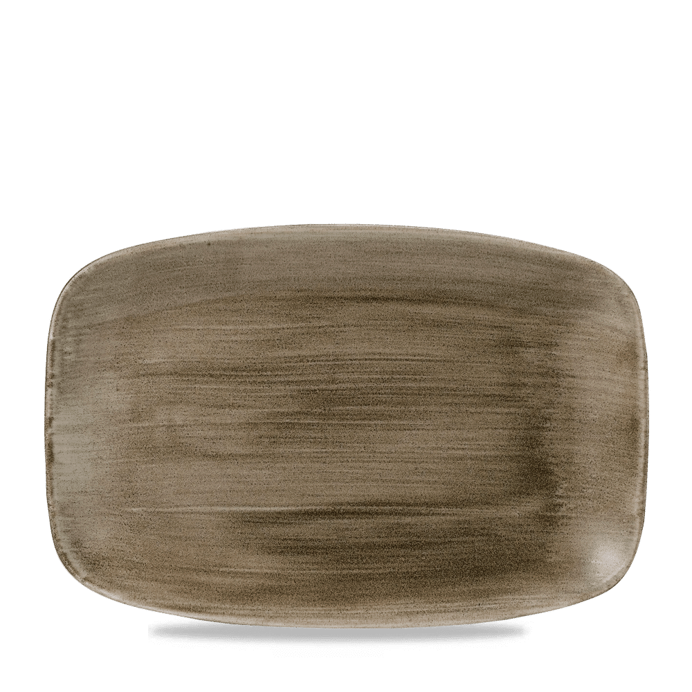 Stonecast Patina 12" x 7 4/5" Antique Taupe Oblong Plate