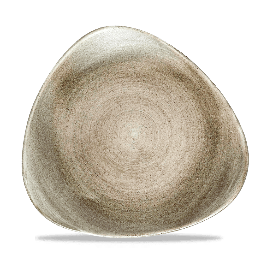 Stonecast Patina 10 1/2" Antique Taupe Triangle Plate