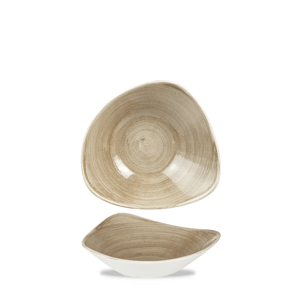 Stonecast Patina 13 oz. Antique Taupe Triangle Bowl