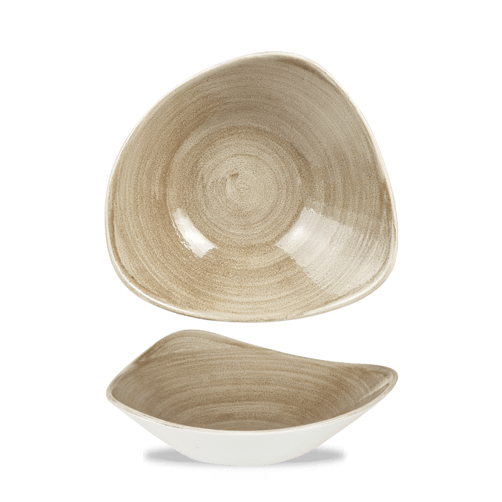Stonecast Patina 21 oz. Antique Taupe Triangle Bowl