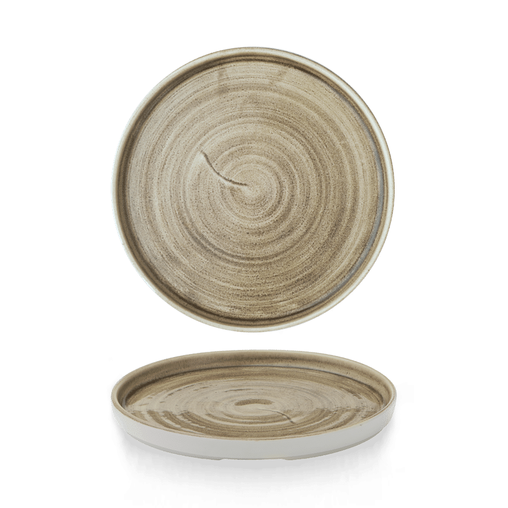 Stonecast Patina 8.67" Antique Taupe Walled Plate