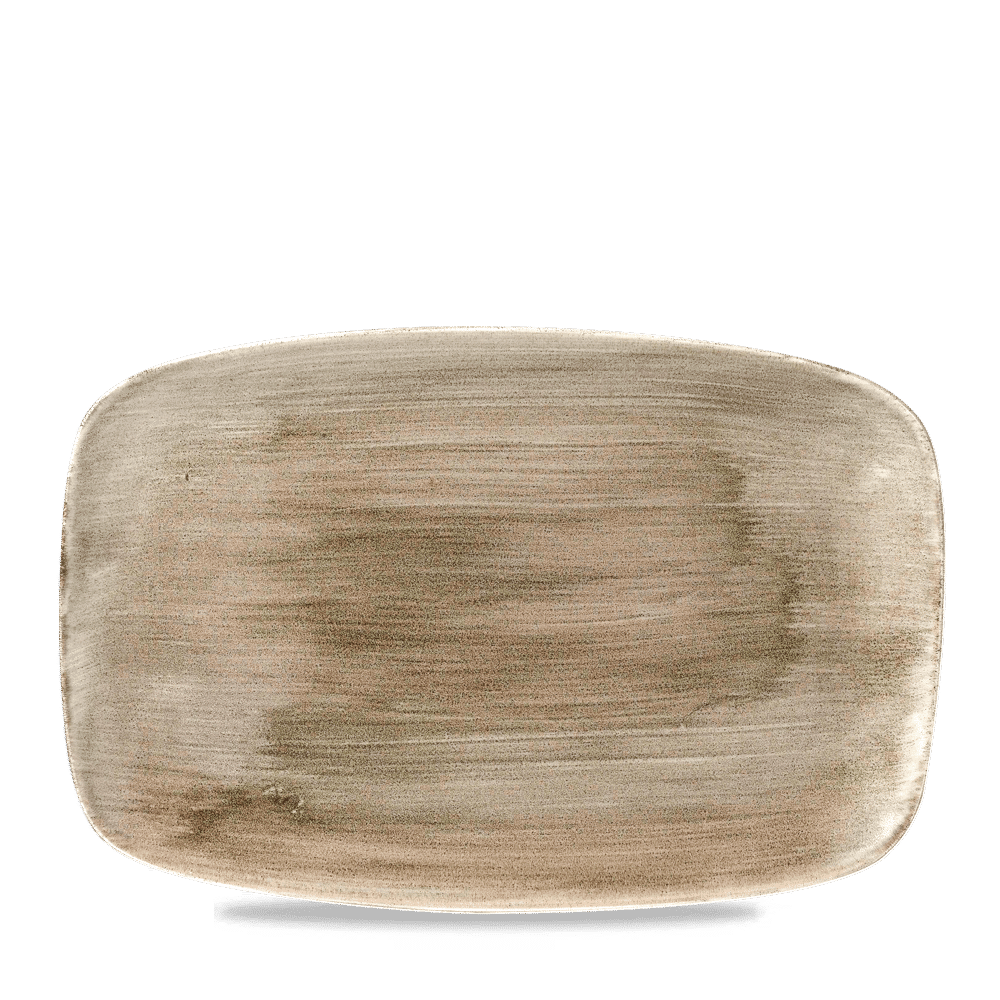 Stonecast Patina 13 7/8" x 9 5/8" Antique Taupe Oblong Plate