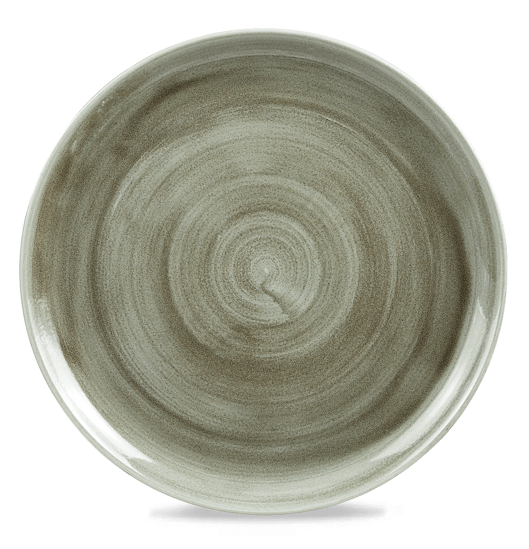 Stonecast Patina 12 3/4" Burnished Green Coupe Plate