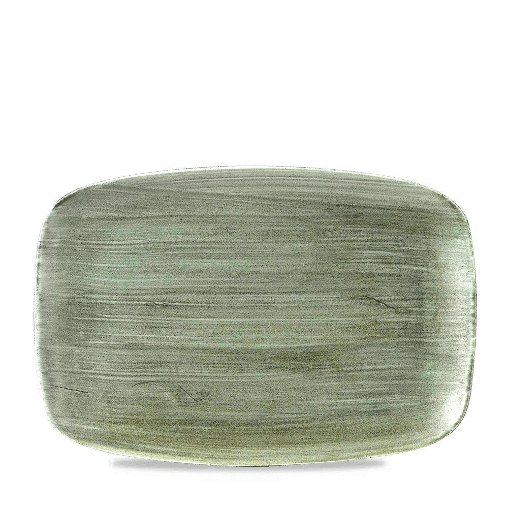 Stonecast Patina 12" x 7 4/5" Burnished Green Oblong Plate