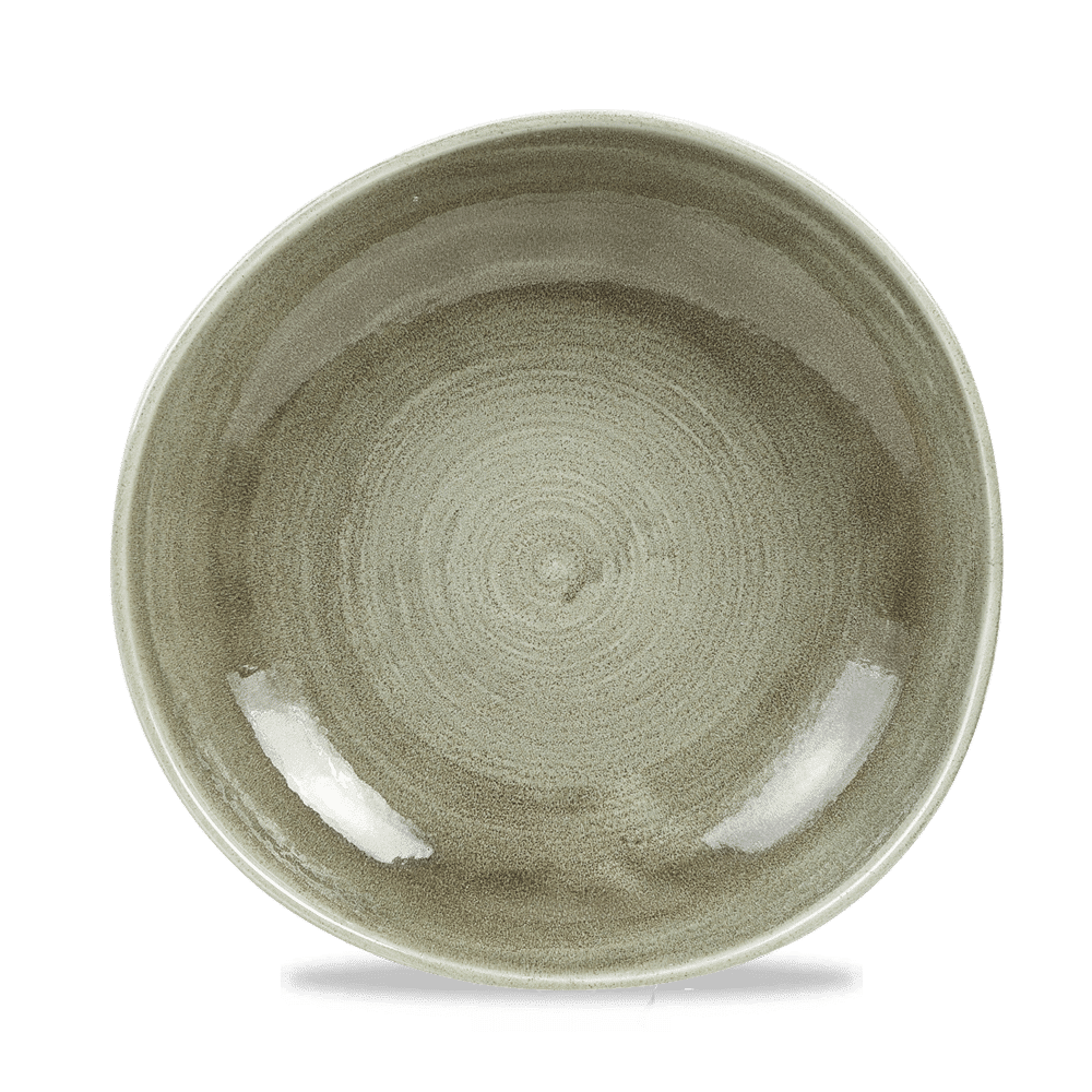 Stonecast Patina 38 oz. Burnished Green Organic Round Bowl