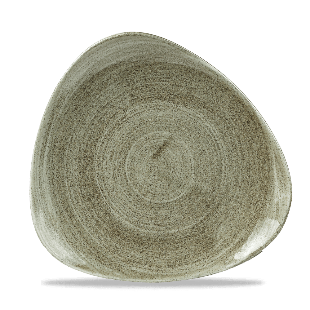 Stonecast Patina 10-1/2" Burnished Green Triangle Plate