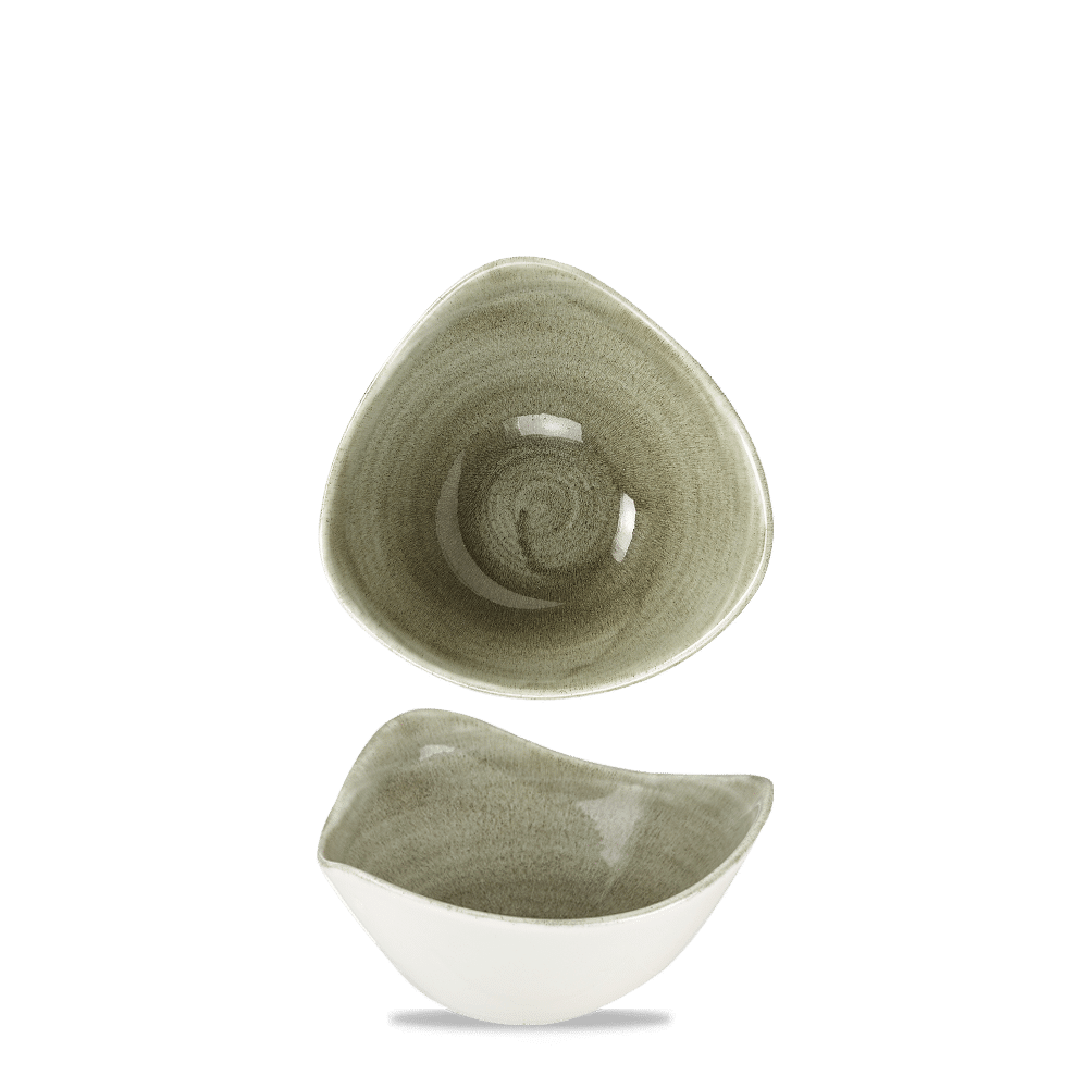 Stonecast Patina 9 oz. Burnished Green Triangle Bowl