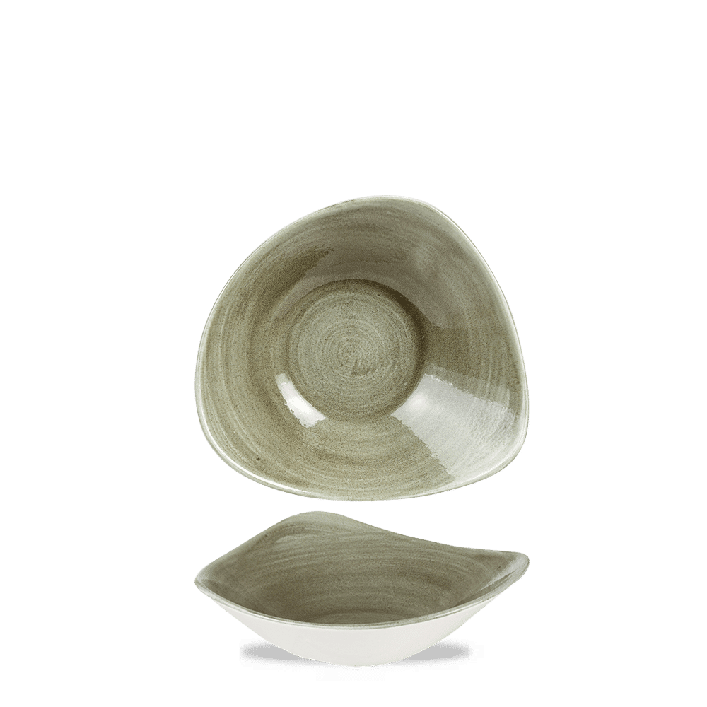 Stonecast Patina 13 oz. Burnished Green Triangle Bowl