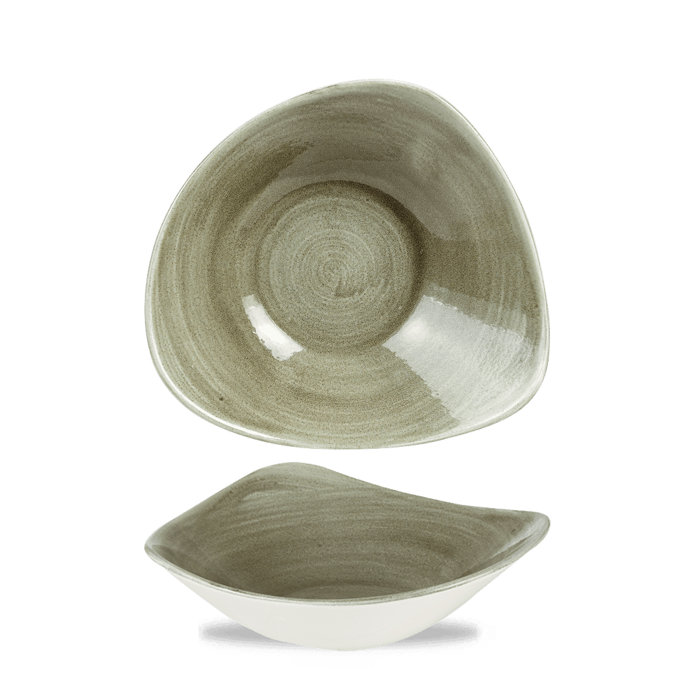Stonecast Patina 21 oz. Burnished Green Triangle Bowl
