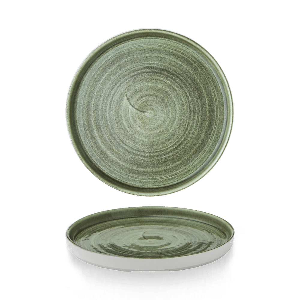 Stonecast Patina 8.67" Burnished Green Walled Plate