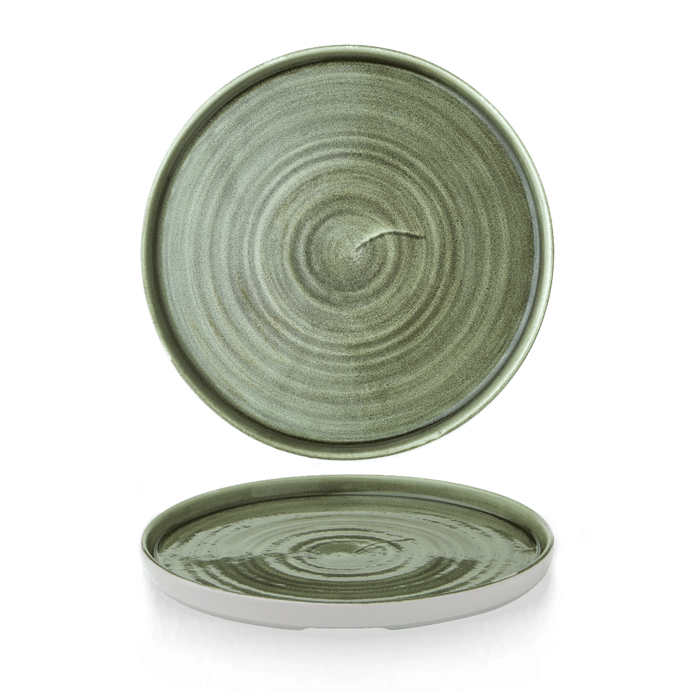 Stonecast Patina 10 2/8" Burnished Green Walled Plate