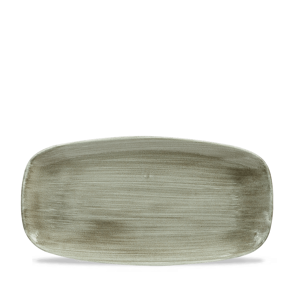 Stonecast Patina 11 3/4" x 6" Burnished Green Oblong Plate
