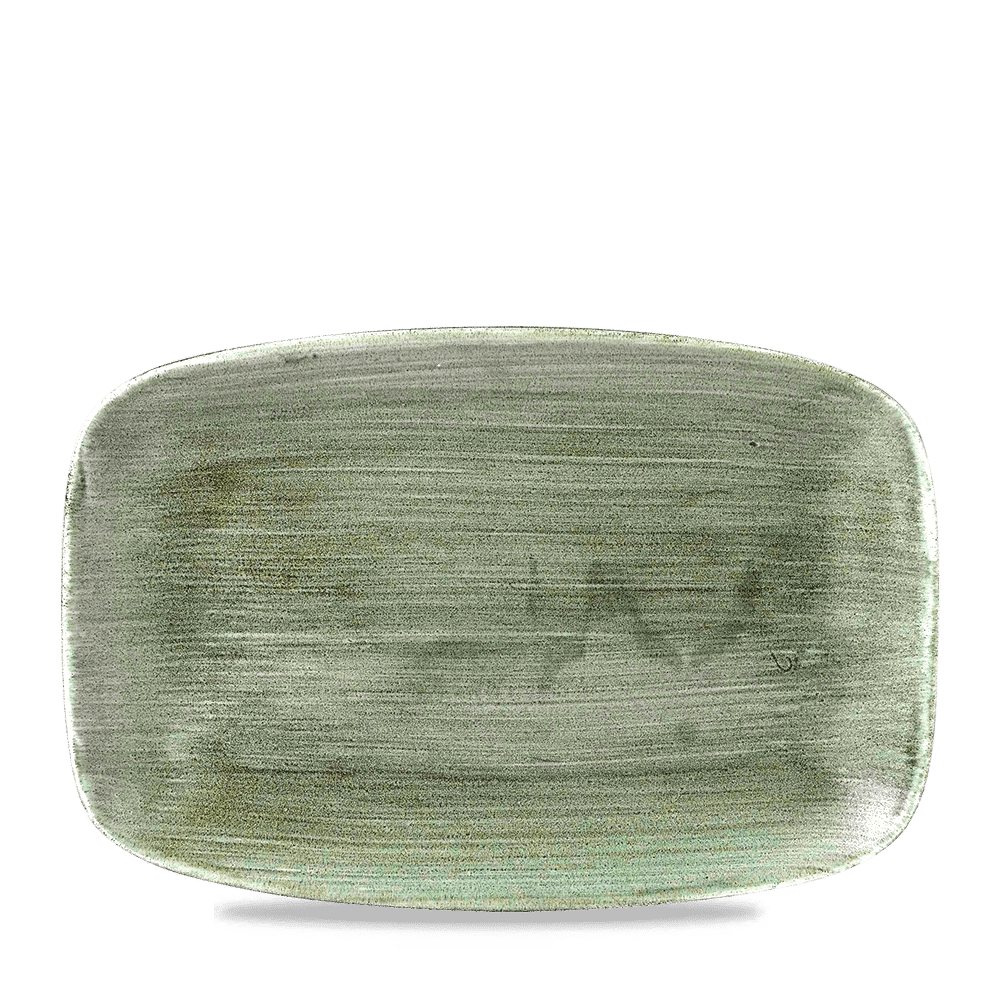 Stonecast Patina 13 7/8" x 9 5/8" Burnished Green Oblong Plate