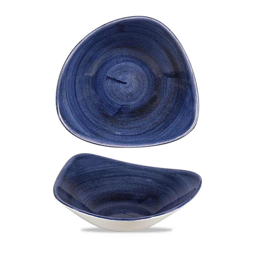 Stonecast Patina 21 oz. Cobalt Blue Triangle Bowl