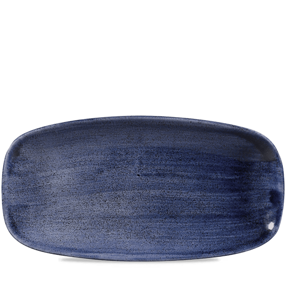 Stonecast Patina 11 3/4" x 6" Cobalt Blue Oblong Plate