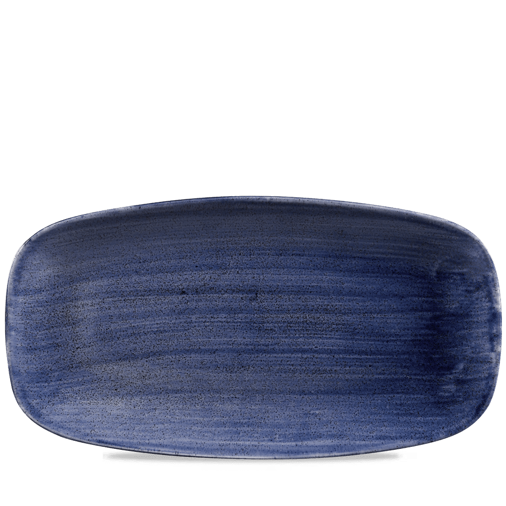 Stonecast Patina 13 7/8" x 7 3/8" Cobalt Blue Oblong Plate