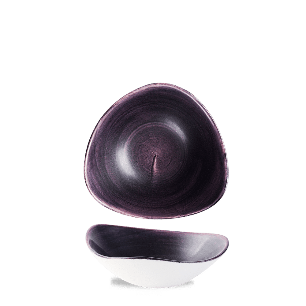 Stonecast Patina 13 oz. Deep Purple Triangle Bowl