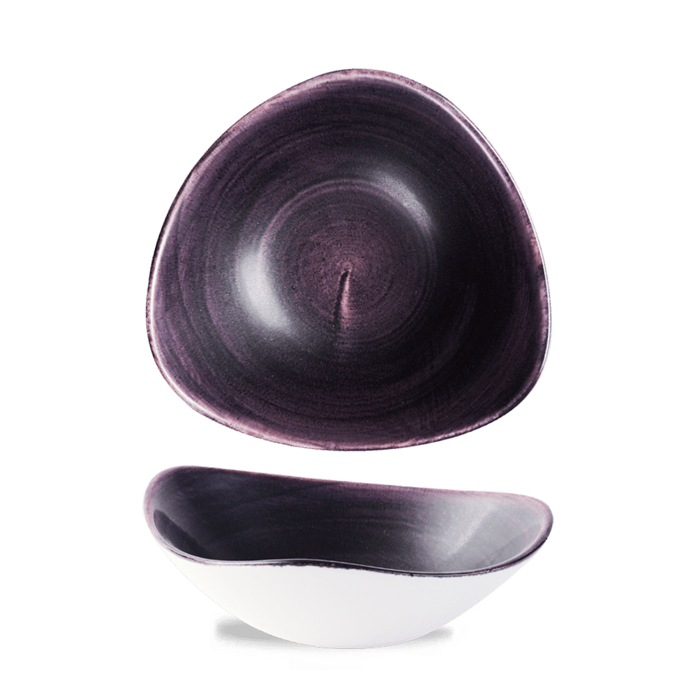 Stonecast Patina 21 oz. Deep Purple Triangle Bowl