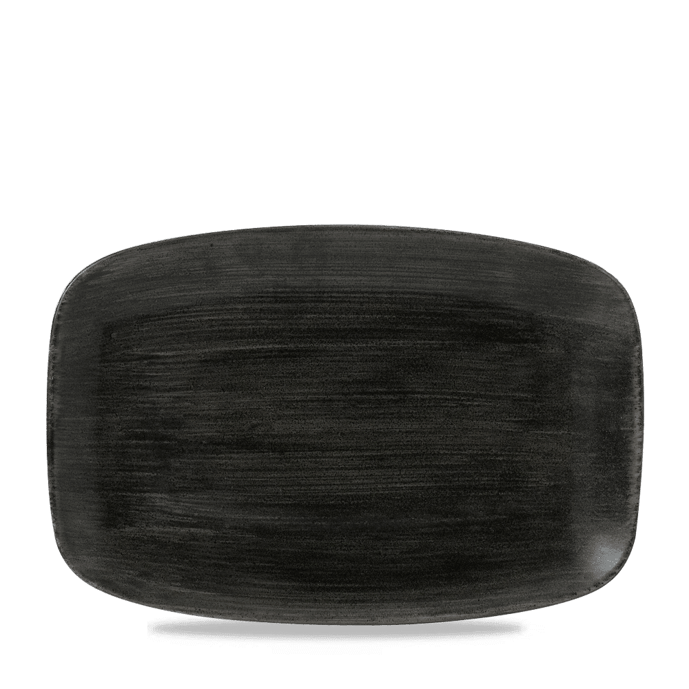 Stonecast Patina 12" x 7 4/5" Iron Black Oblong Chef's Plate