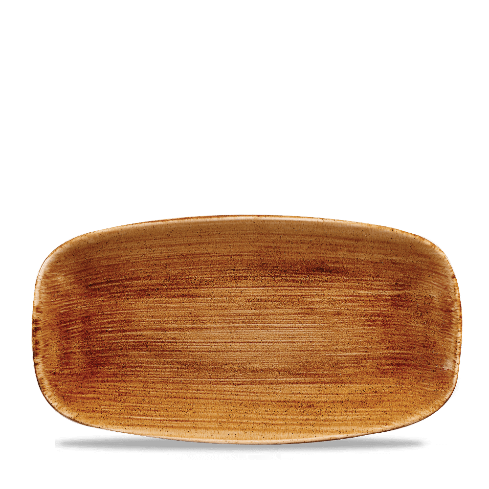 Stonecast Patina 13 7/8" x 7 3/8" Vintage Copper Oblong Chef's Plate