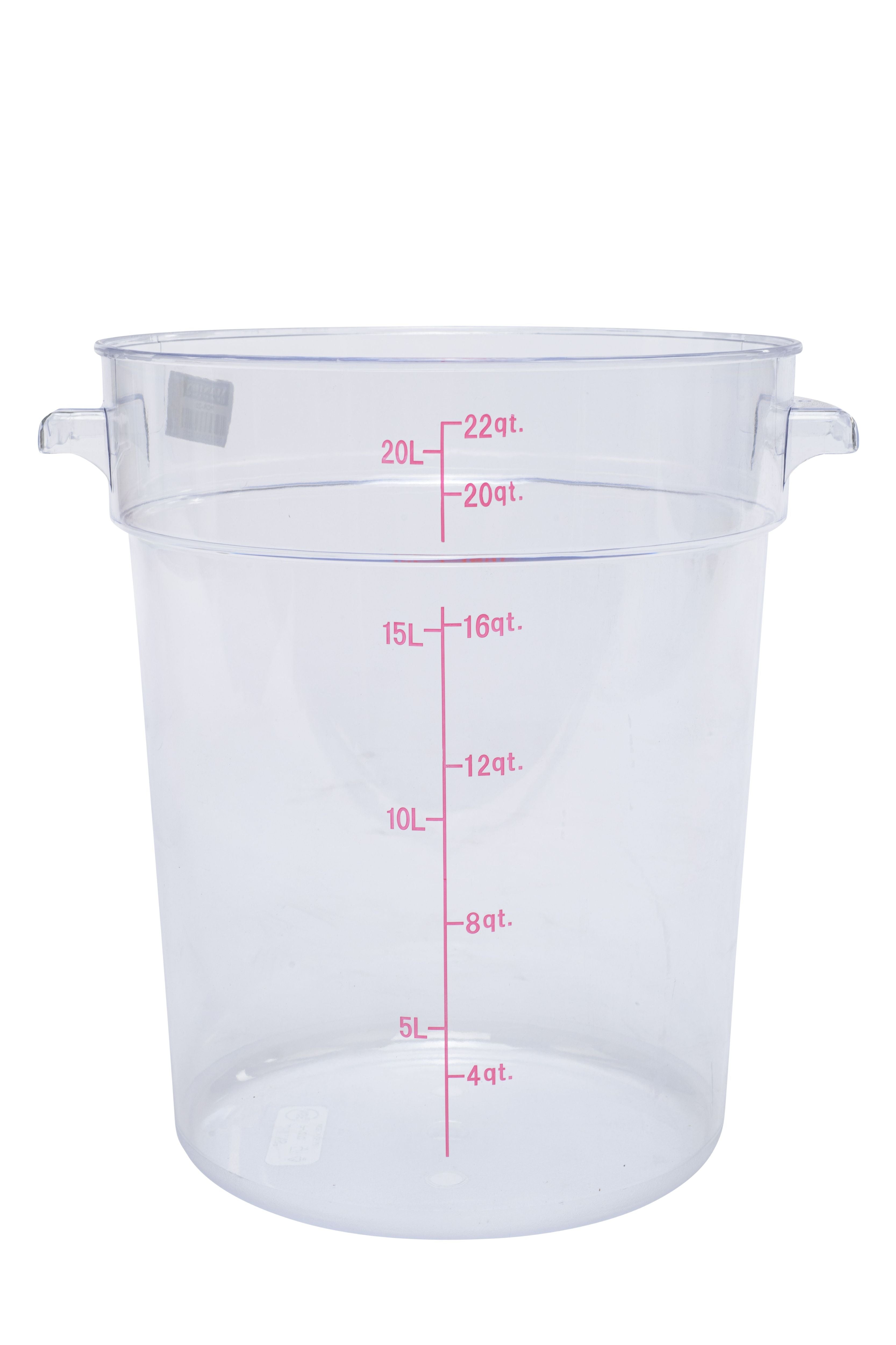 Food Storage Round 22 qt., Clear, Polycarbonate