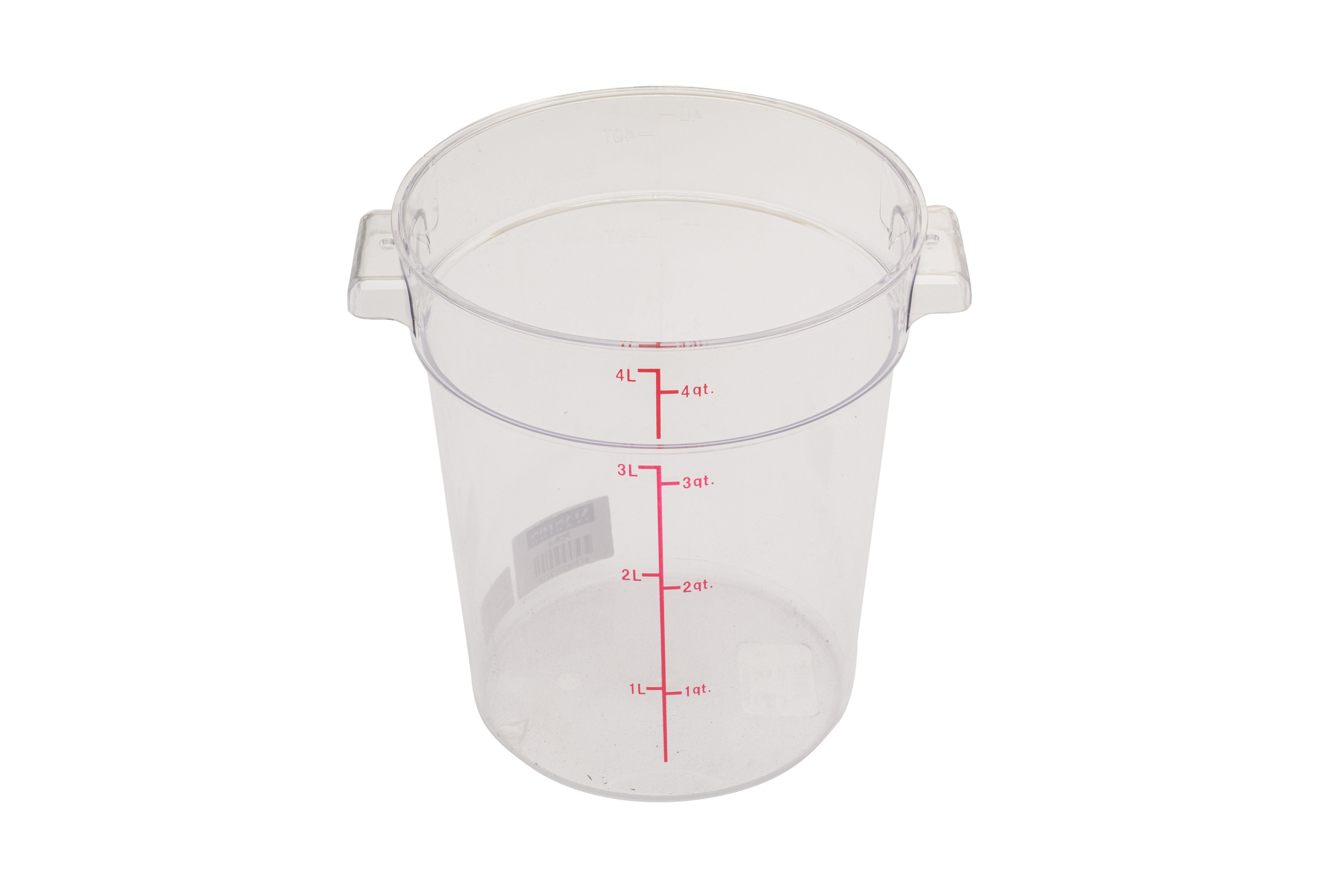 Food Storage Round 4 qt., Clear, Polycarbonate