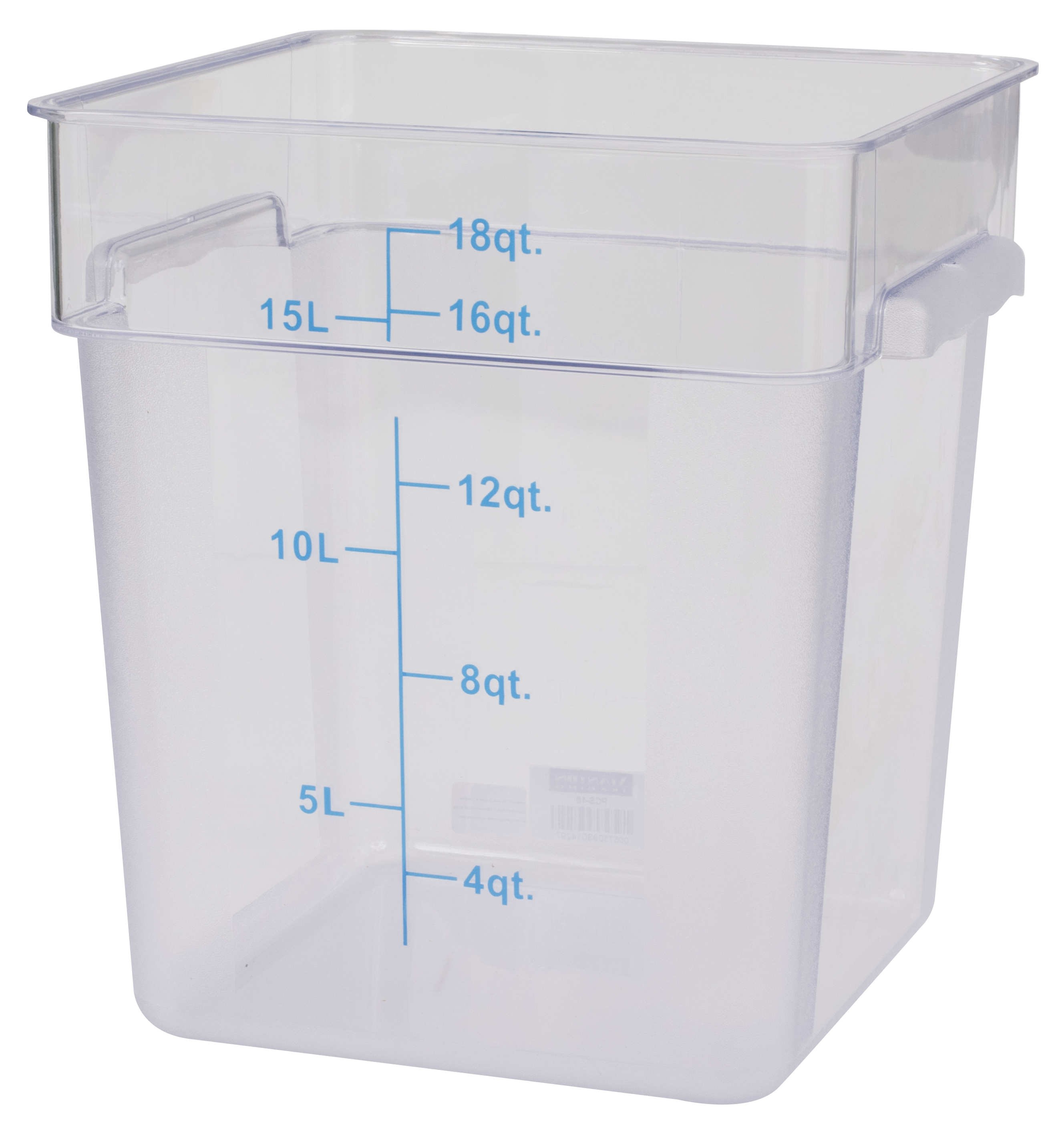 Food Storage Square 18 qt., Clear, Polycarbonate