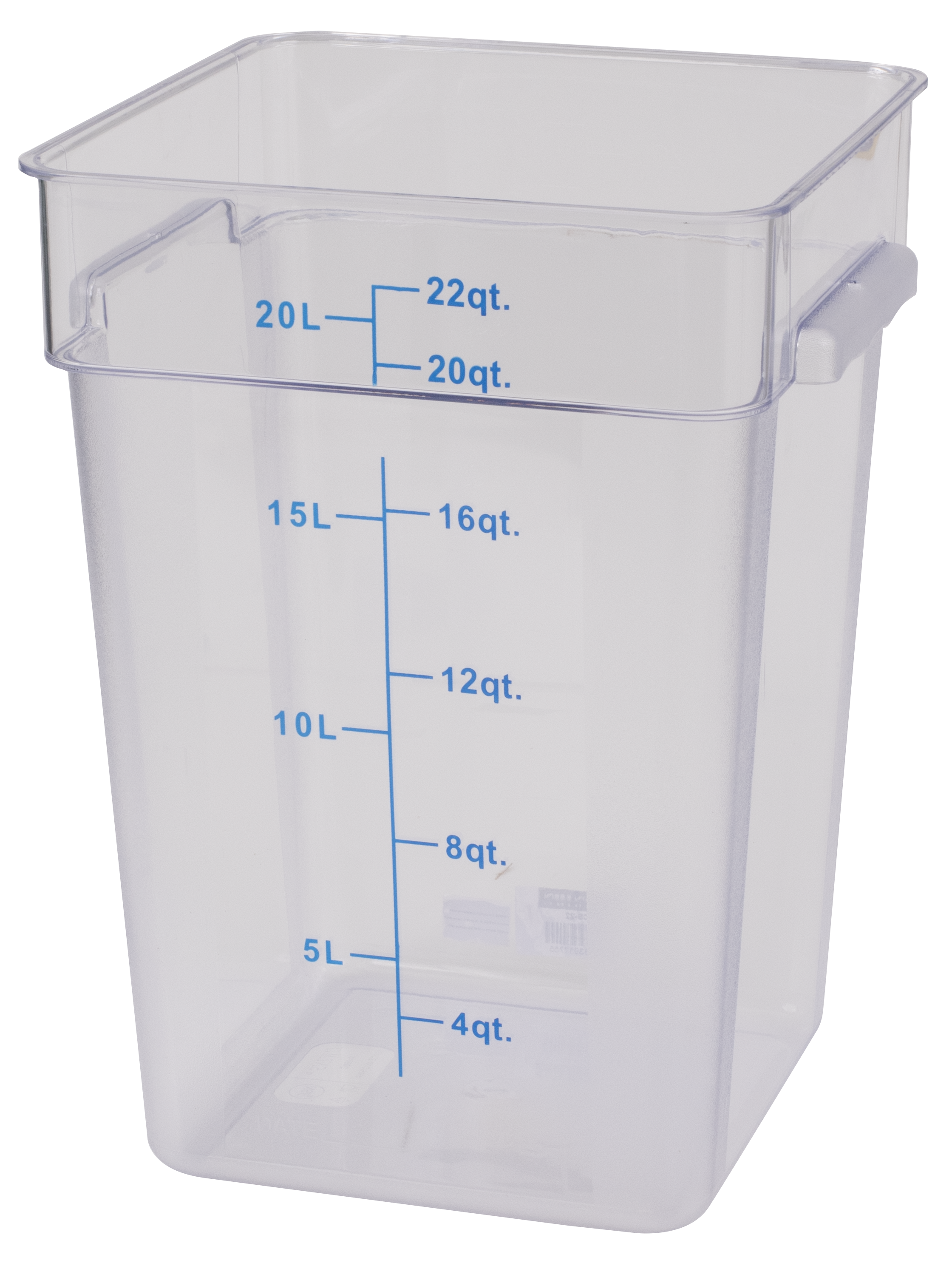 Food Storage Square 22 qt., Clear, Polycarbonate