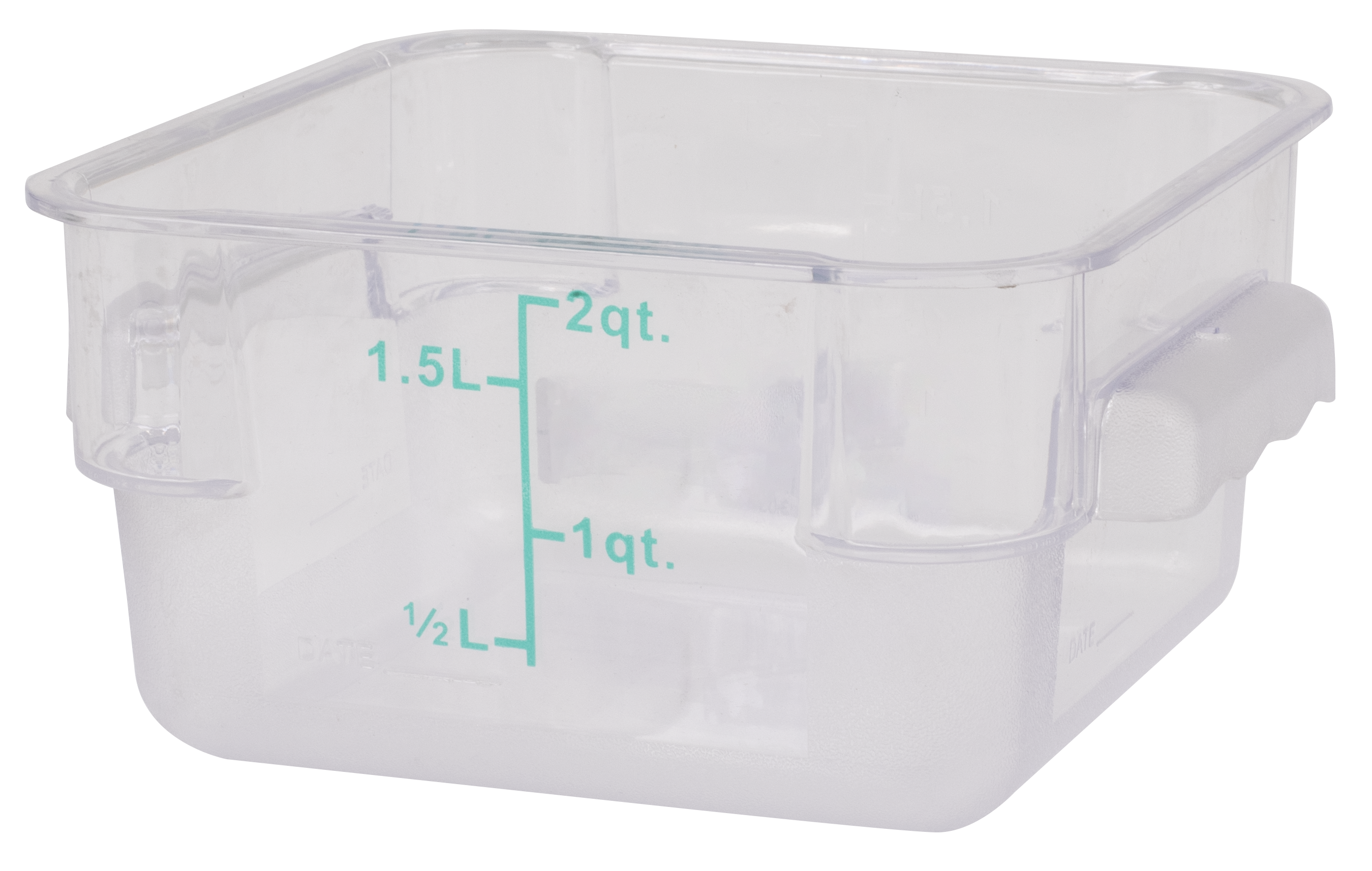 Food Storage Square 2 qt., Clear, Polycarbonate