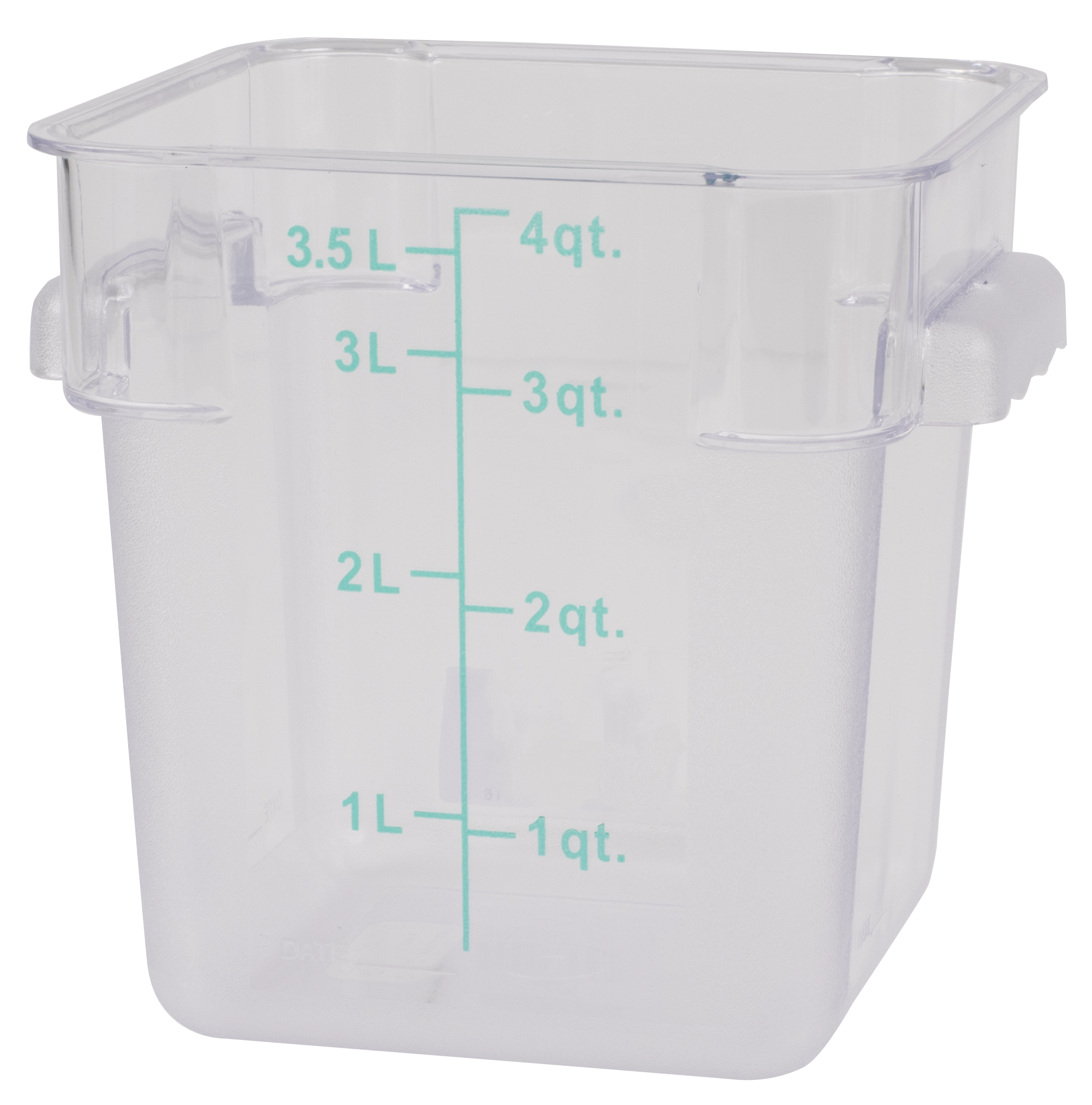 Food Storage Square 4 qt., Clear, Polycarbonate