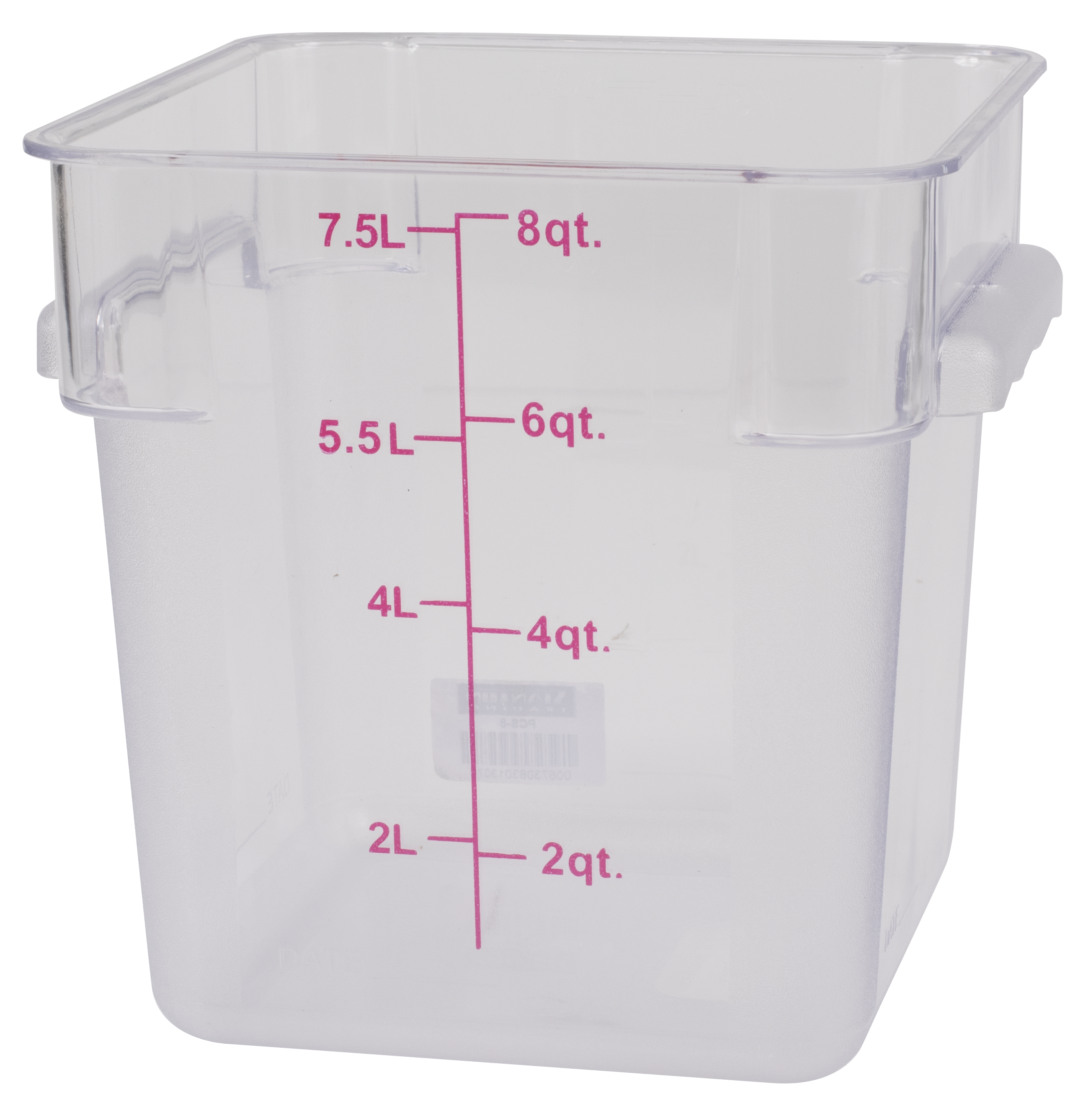 Food Storage Square 8 qt., Clear, Polycarbonate